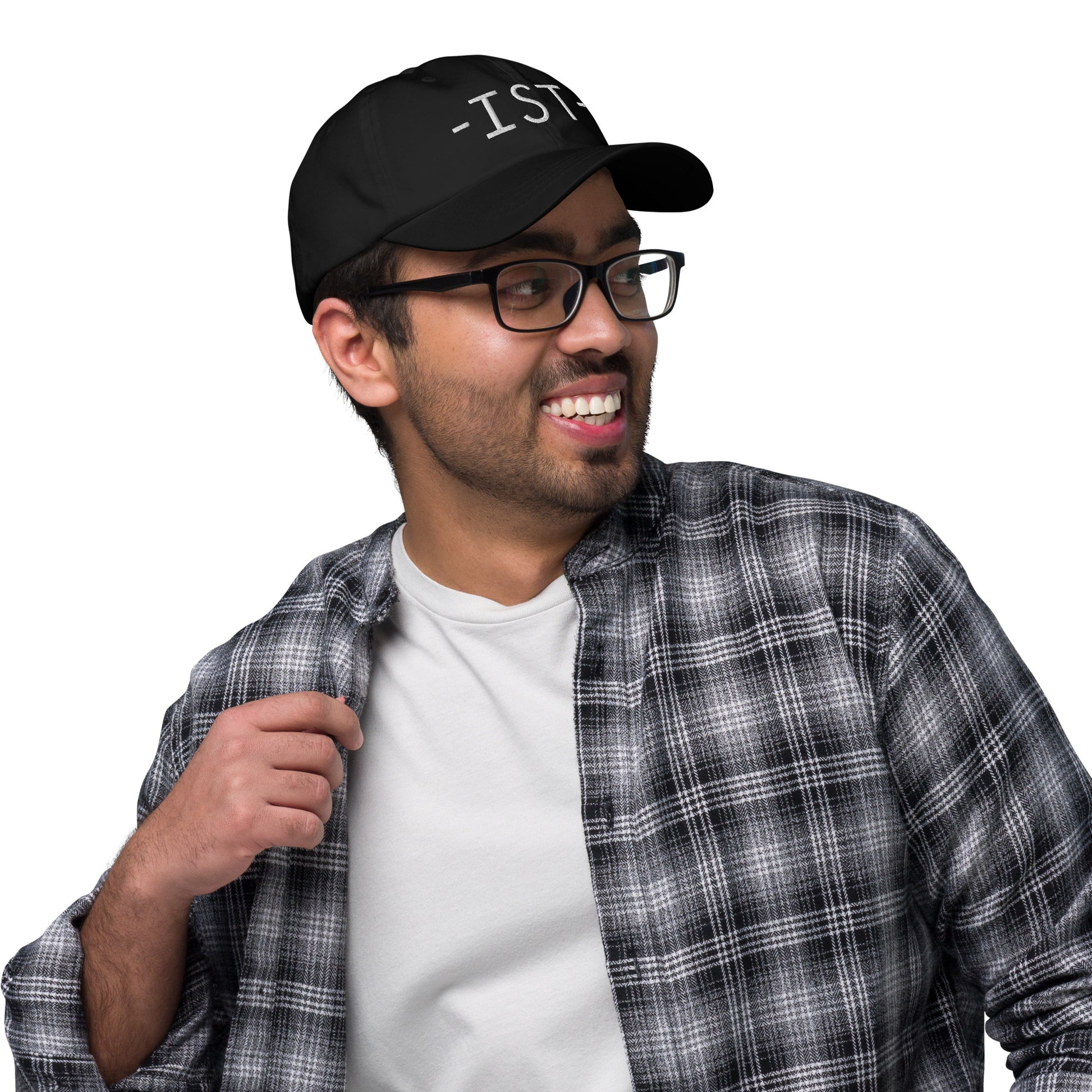 IST Istanbul Baseball Cap • Minimalist Lettering in White • YHM Designs - Image 02