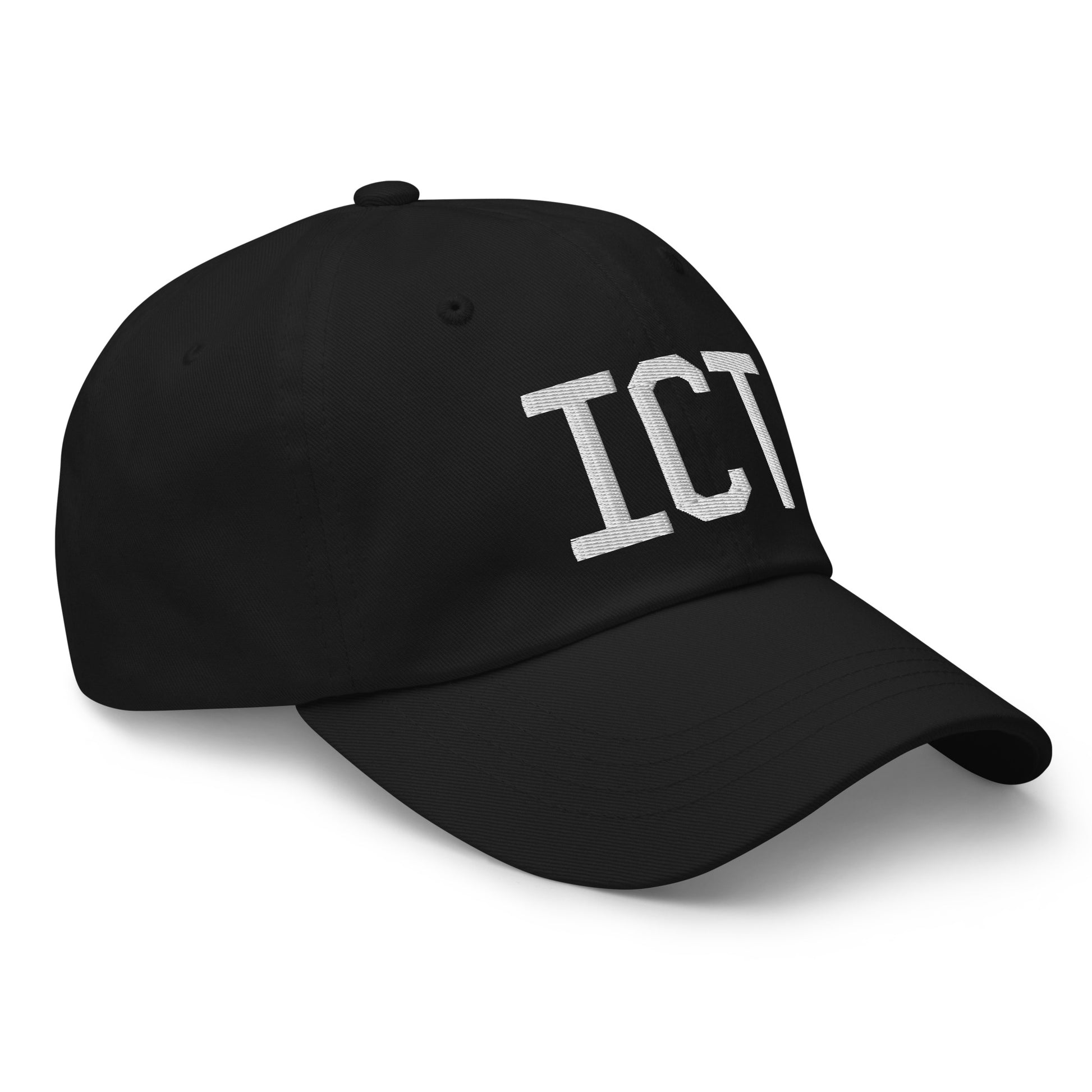 Airport Code Baseball Cap - White • ICT Wichita • YHM Designs - Image 15