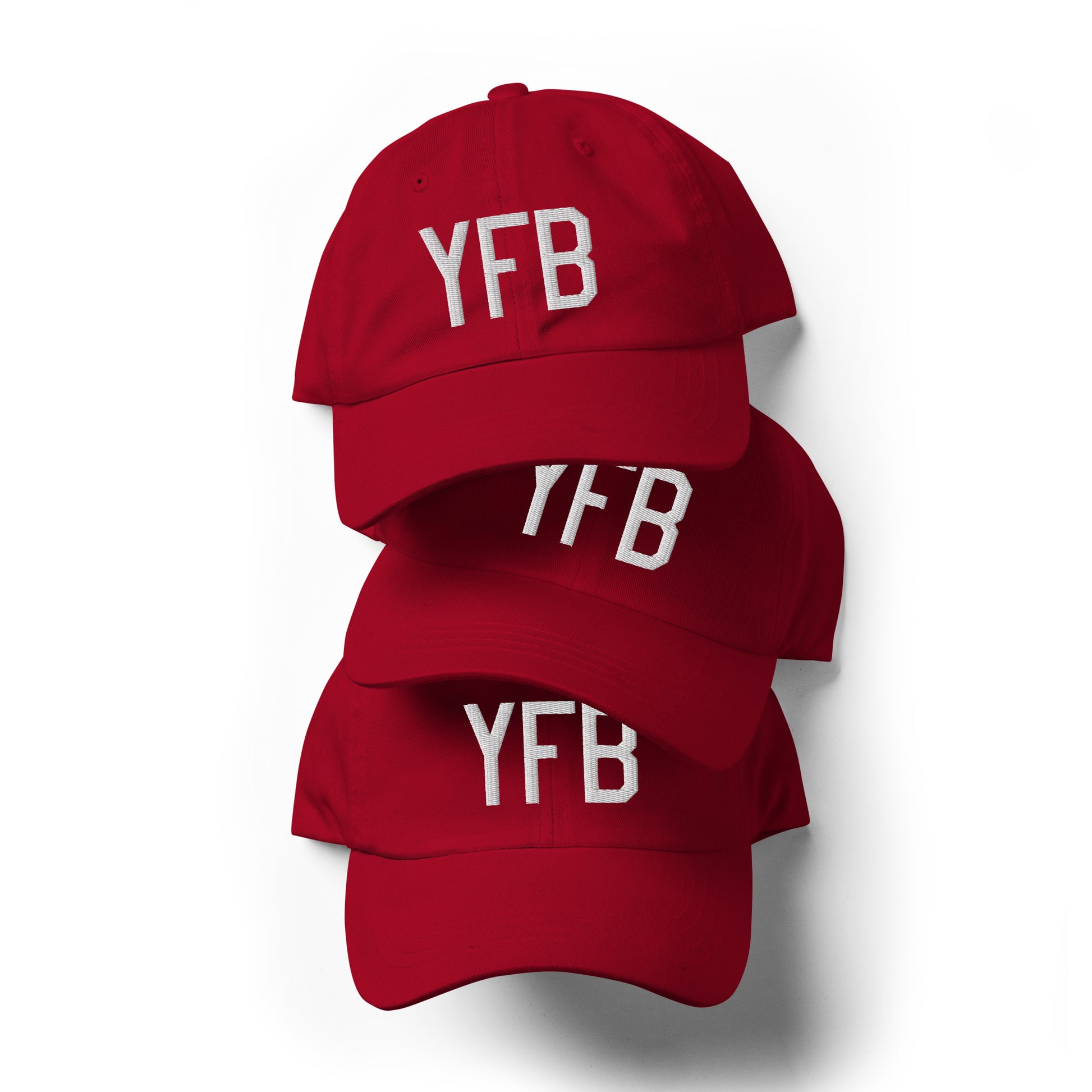 Airport Code Baseball Cap - White • YFB Iqaluit • YHM Designs - Image 07