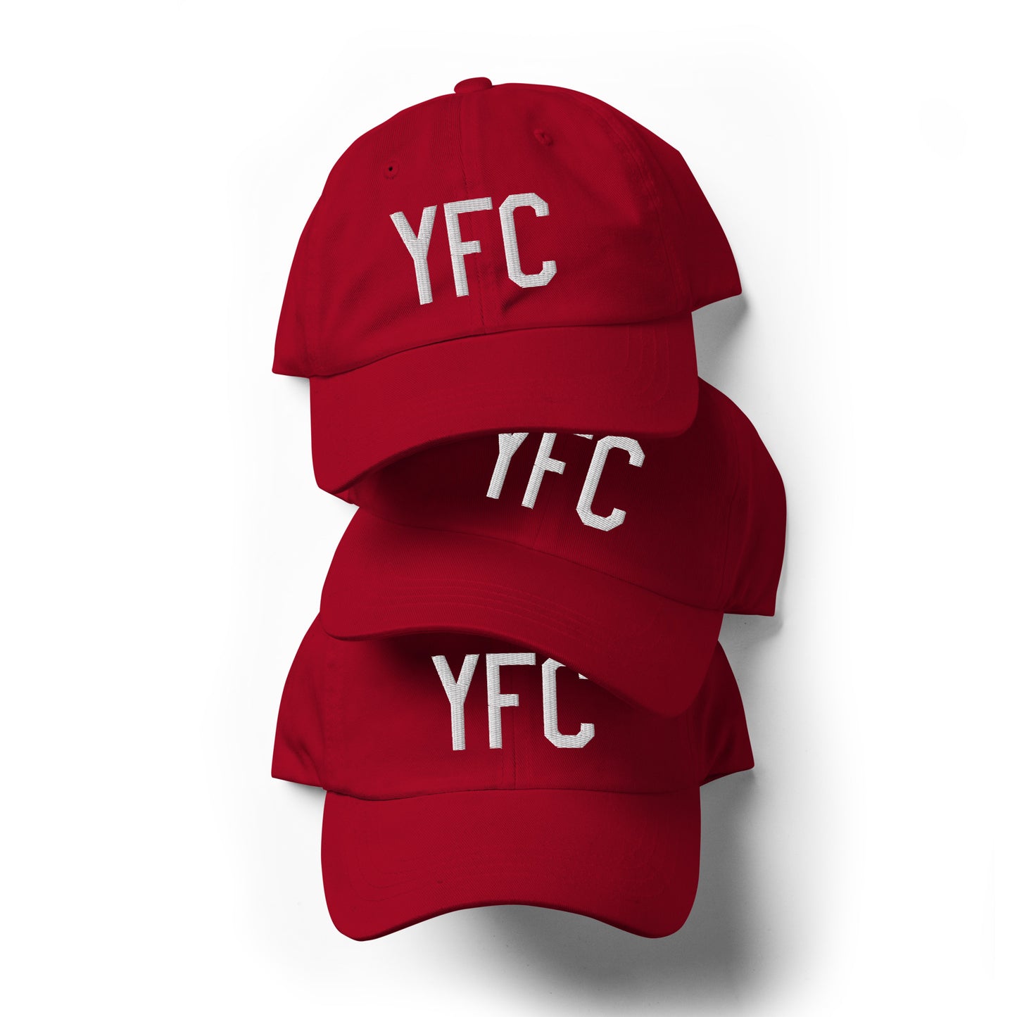 Airport Code Baseball Cap - White • YFC Fredericton • YHM Designs - Image 07