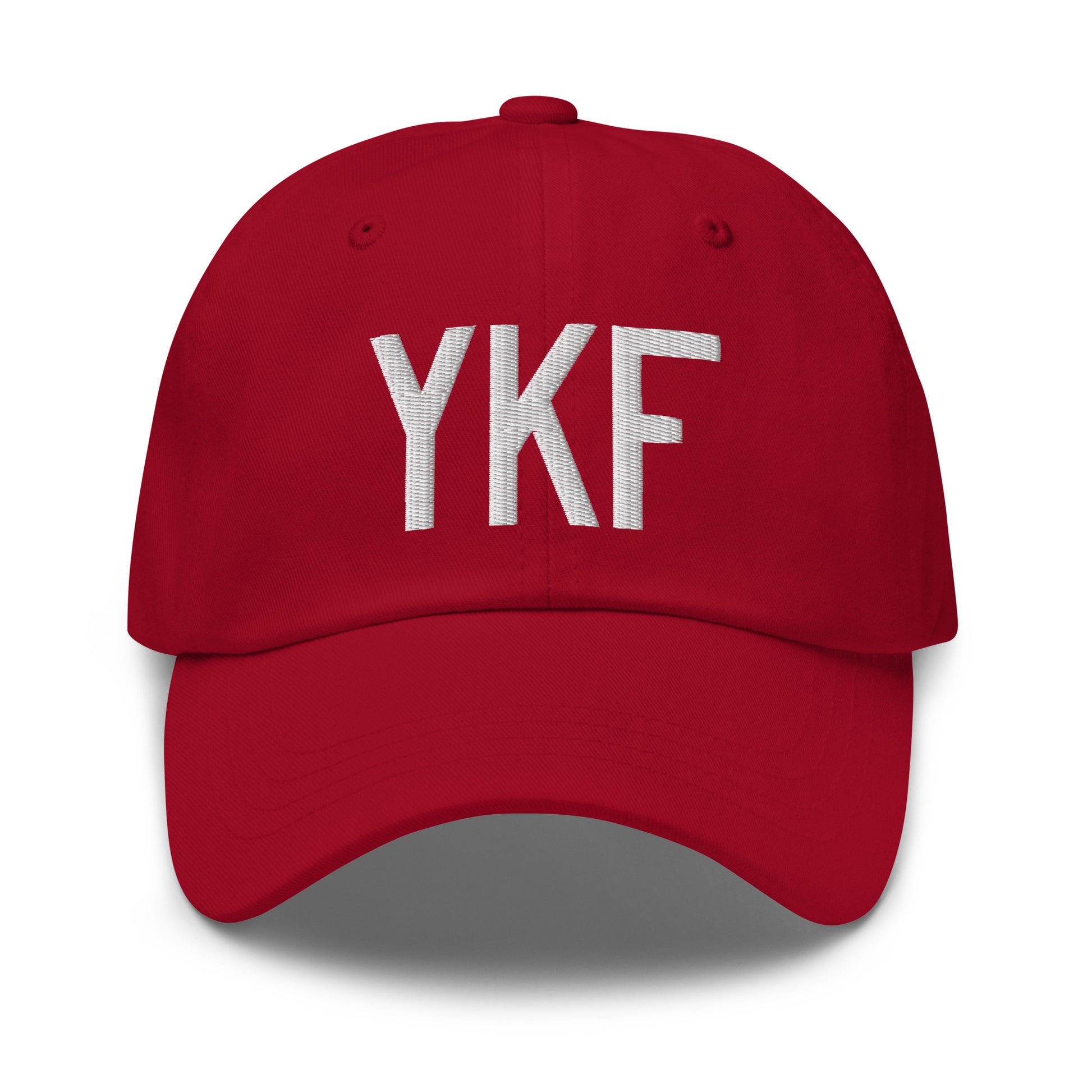 Airport Code Baseball Cap - White • YKF Waterloo • YHM Designs - Image 19