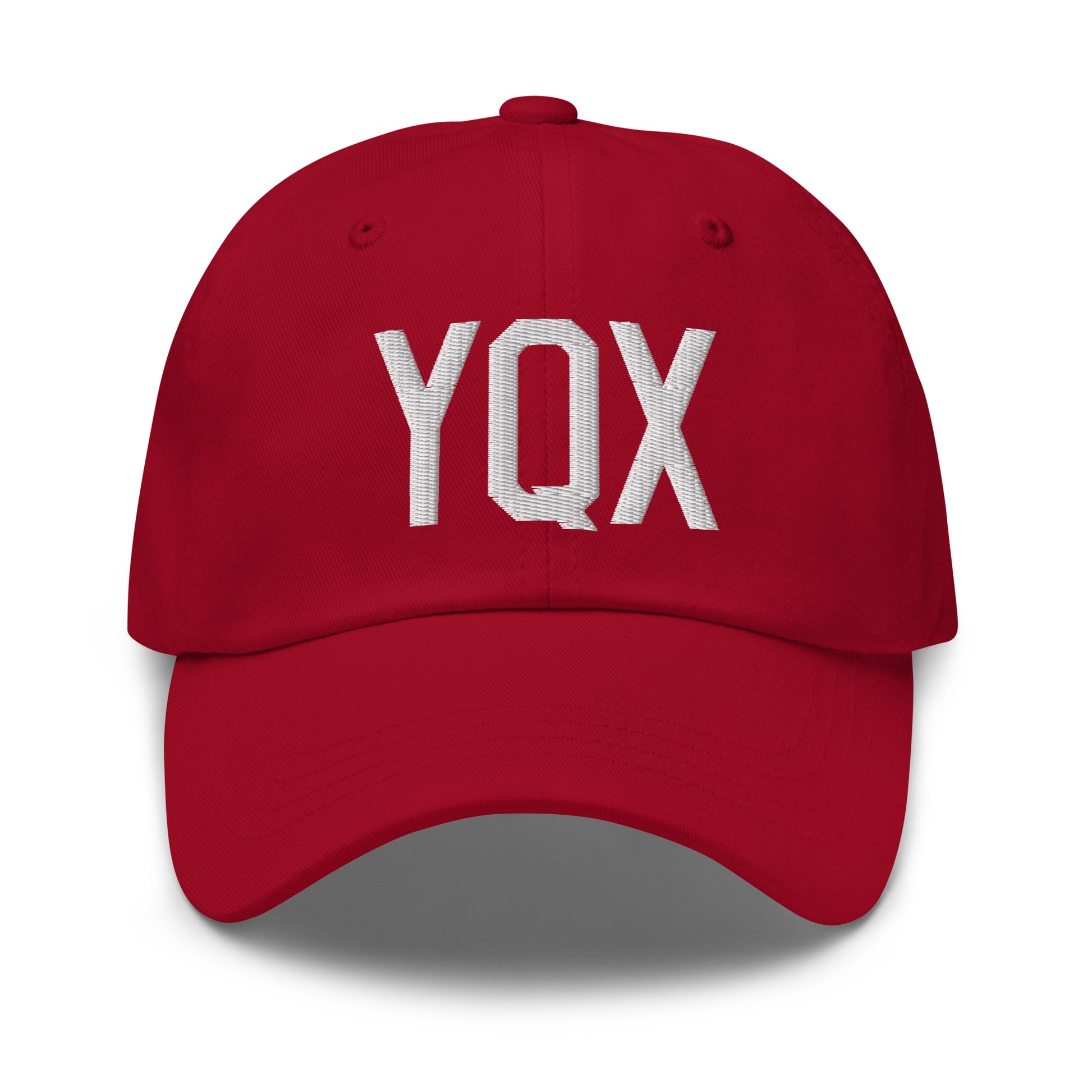 Airport Code Baseball Cap - White • YQX Gander • YHM Designs - Image 19