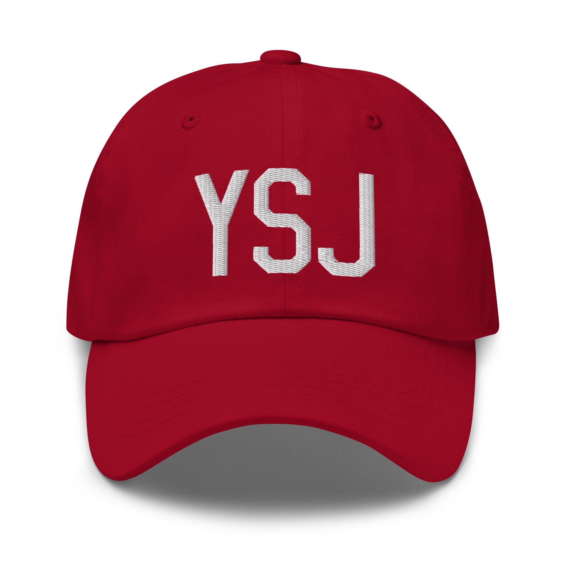 Airport Code Baseball Cap - White • YSJ Saint John • YHM Designs - Image 19