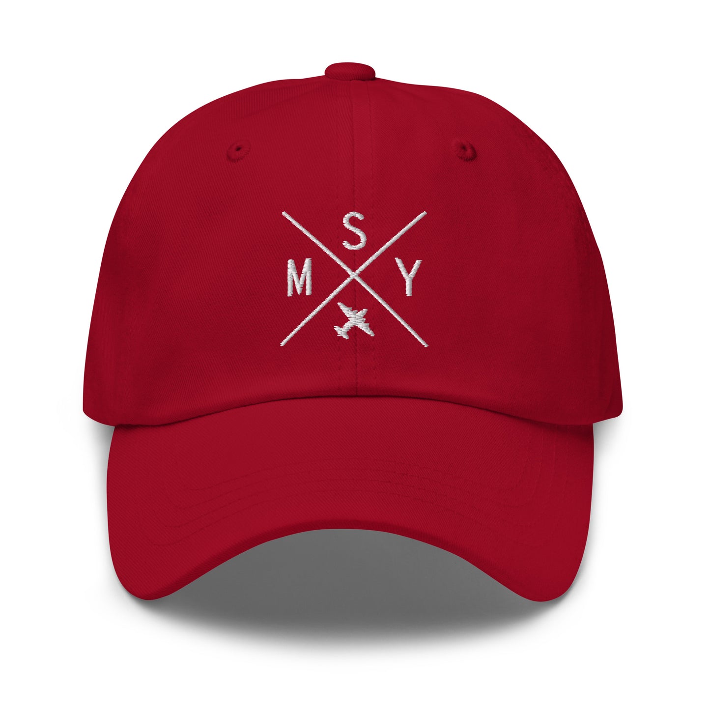Crossed-X Dad Hat - White • MSY New Orleans • YHM Designs - Image 19