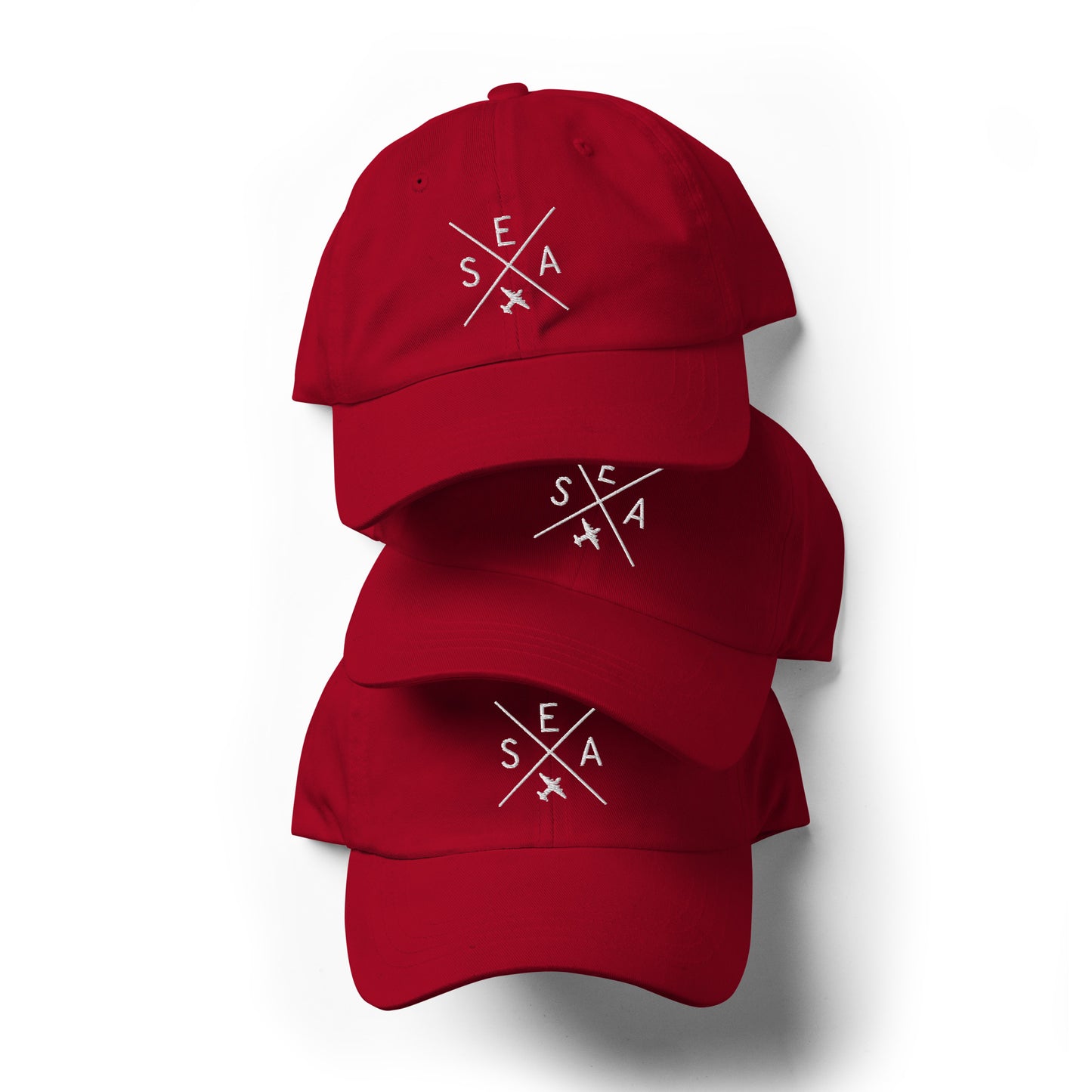 Crossed-X Dad Hat - White • SEA Seattle • YHM Designs - Image 07