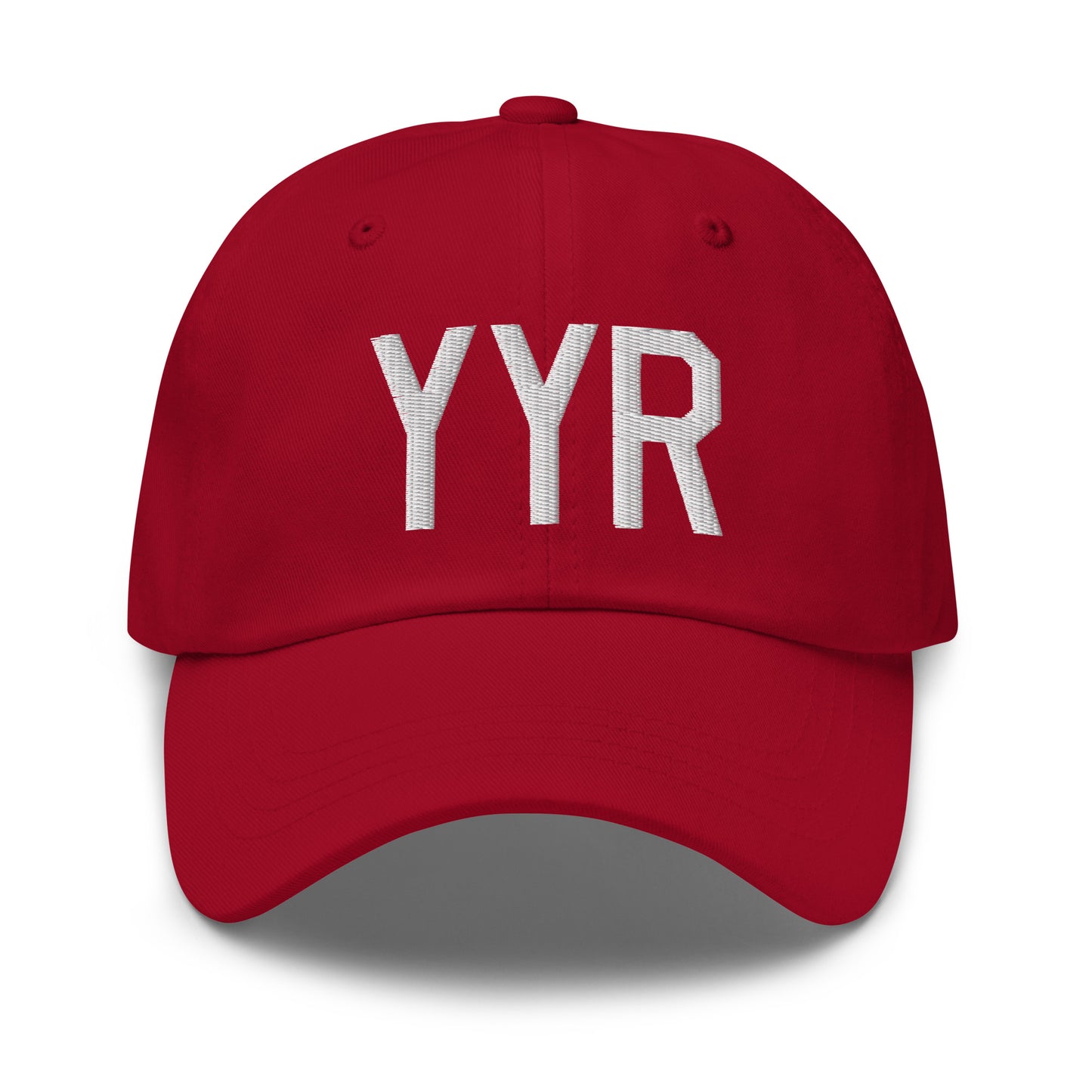 Airport Code Baseball Cap - White • YYR Goose Bay • YHM Designs - Image 19