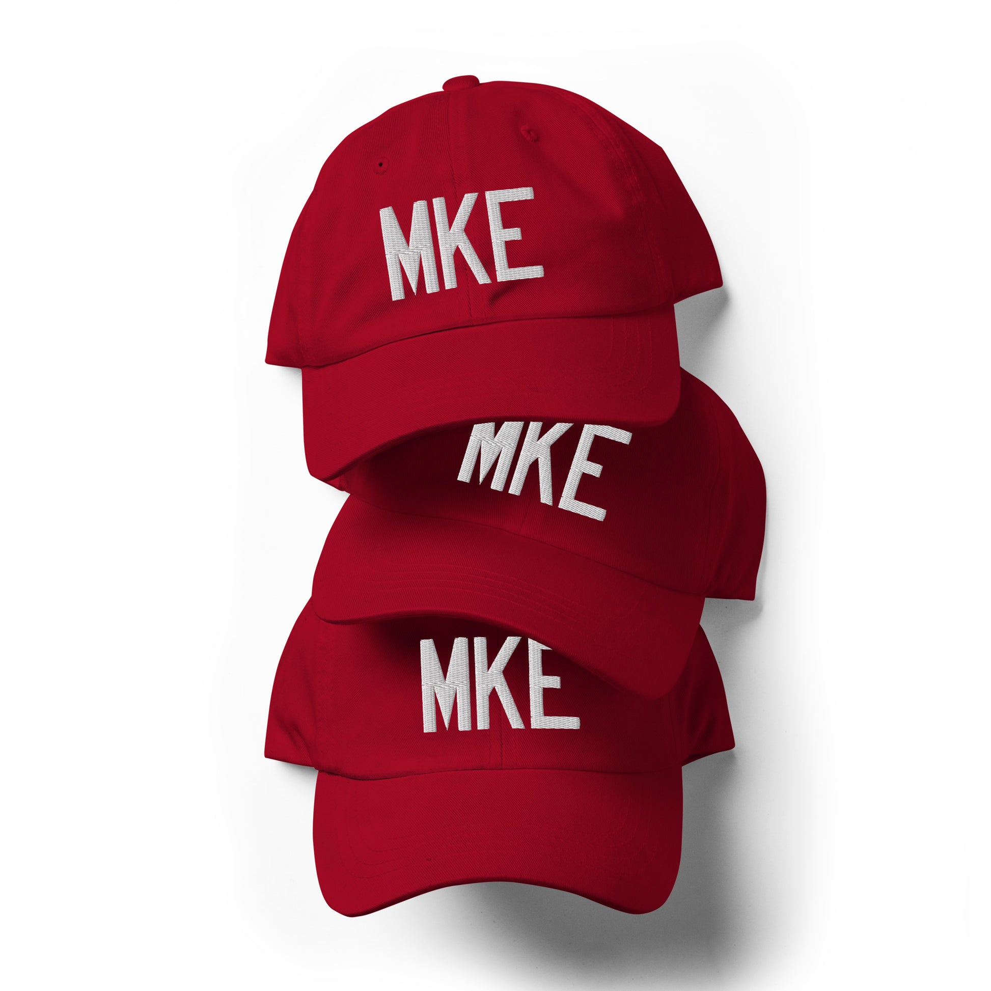 Airport Code Baseball Cap - White • MKE Milwaukee • YHM Designs - Image 07