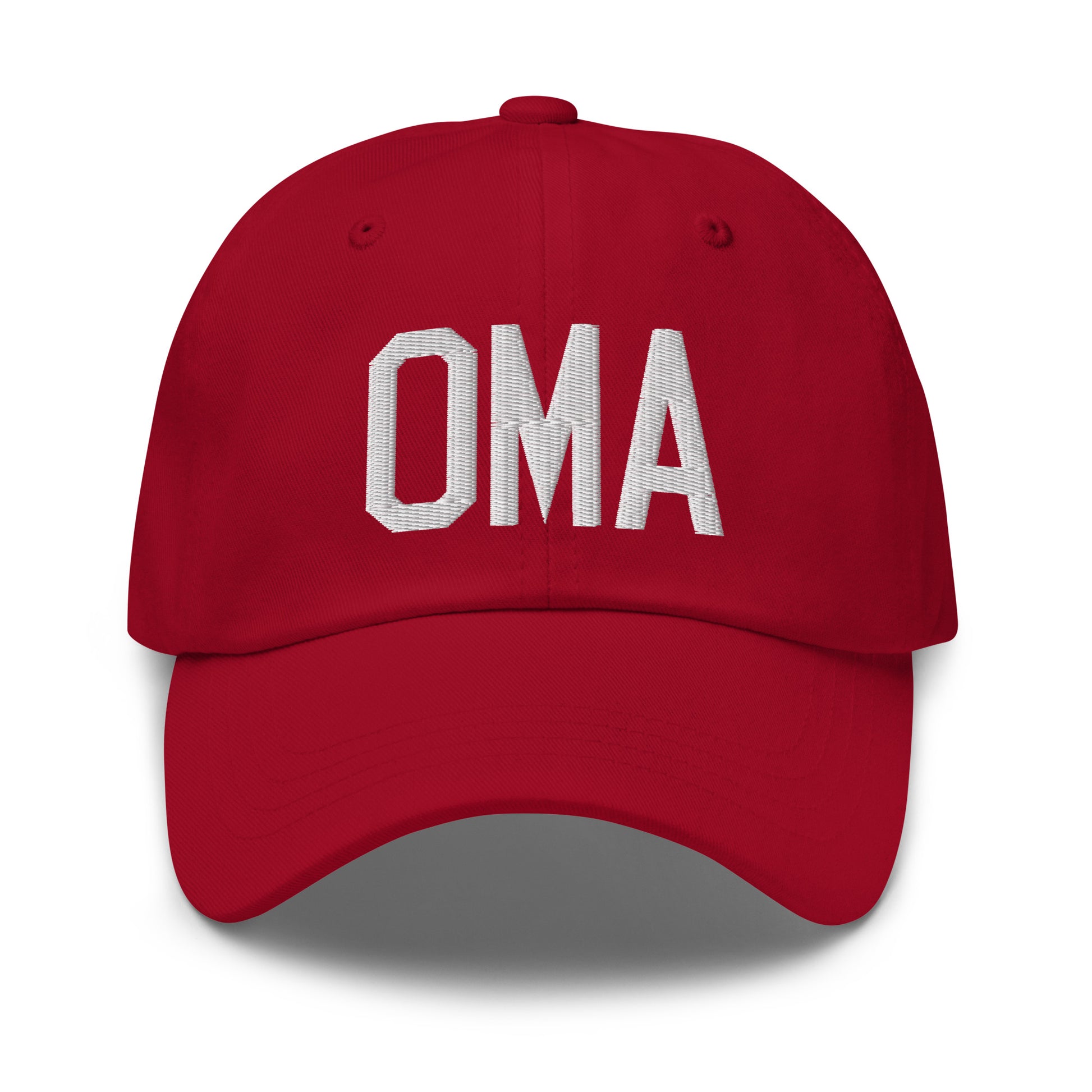 Airport Code Baseball Cap - White • OMA Omaha • YHM Designs - Image 19