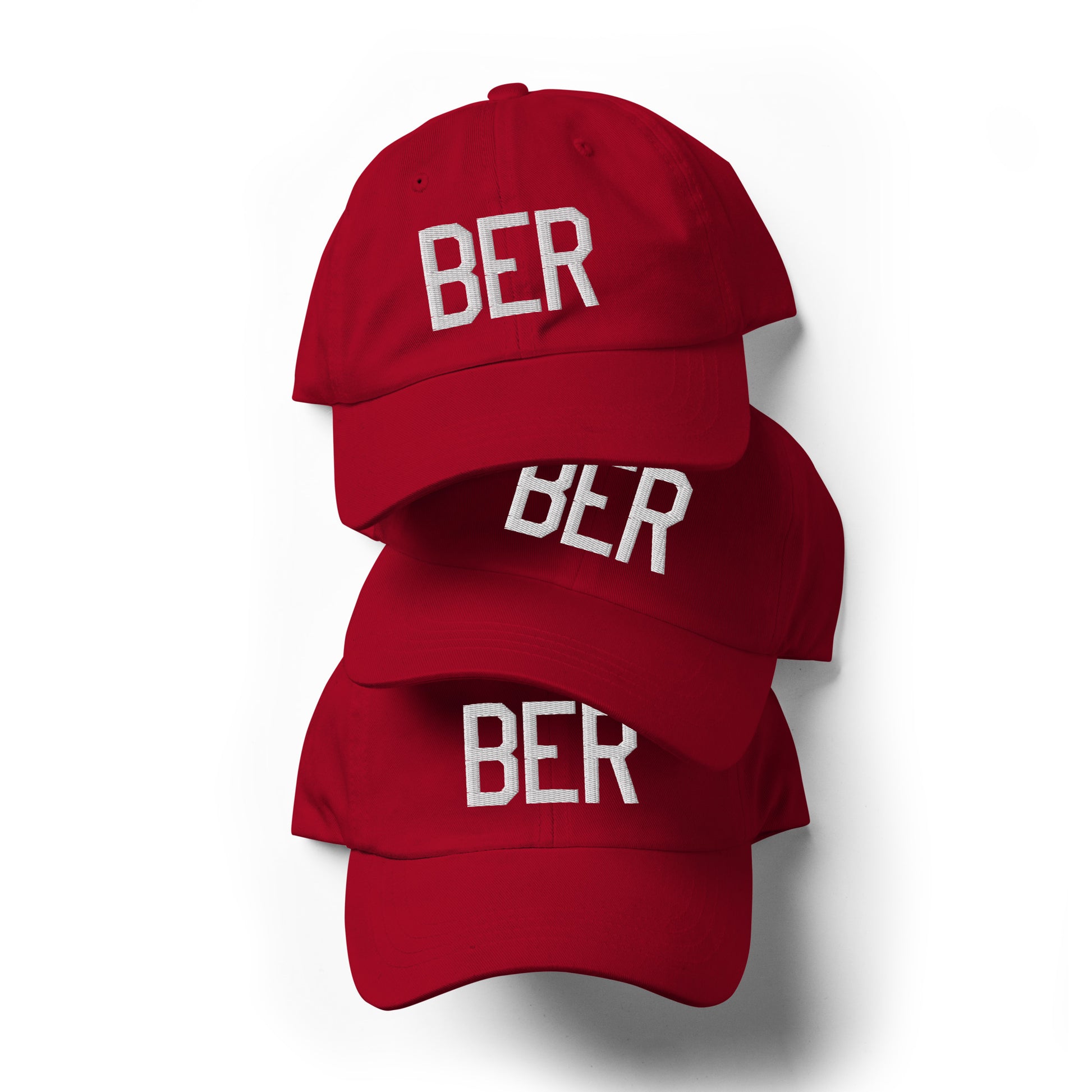Airport Code Baseball Cap - White • BER Berlin • YHM Designs - Image 07