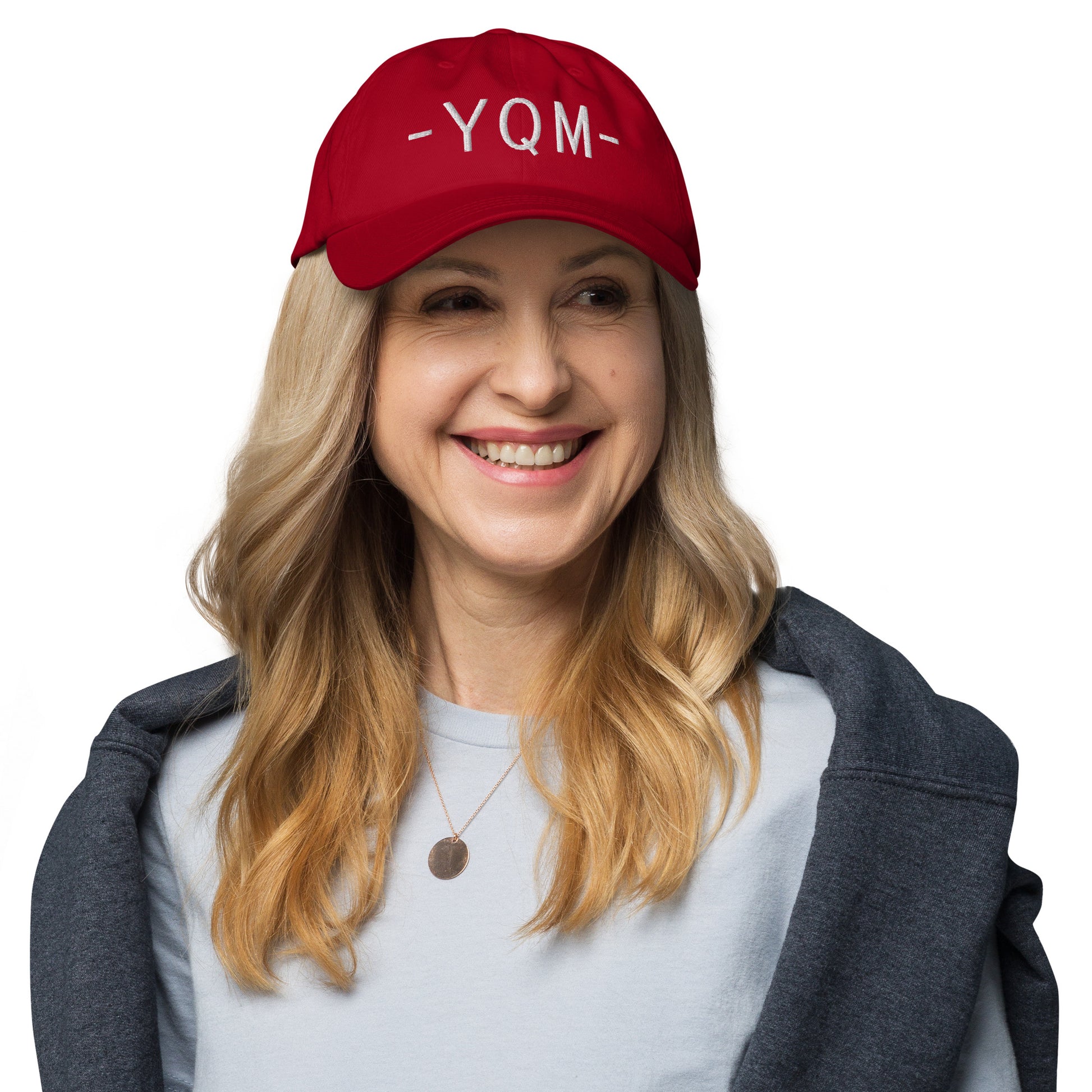 Souvenir Baseball Cap - White • YQM Moncton • YHM Designs - Image 04