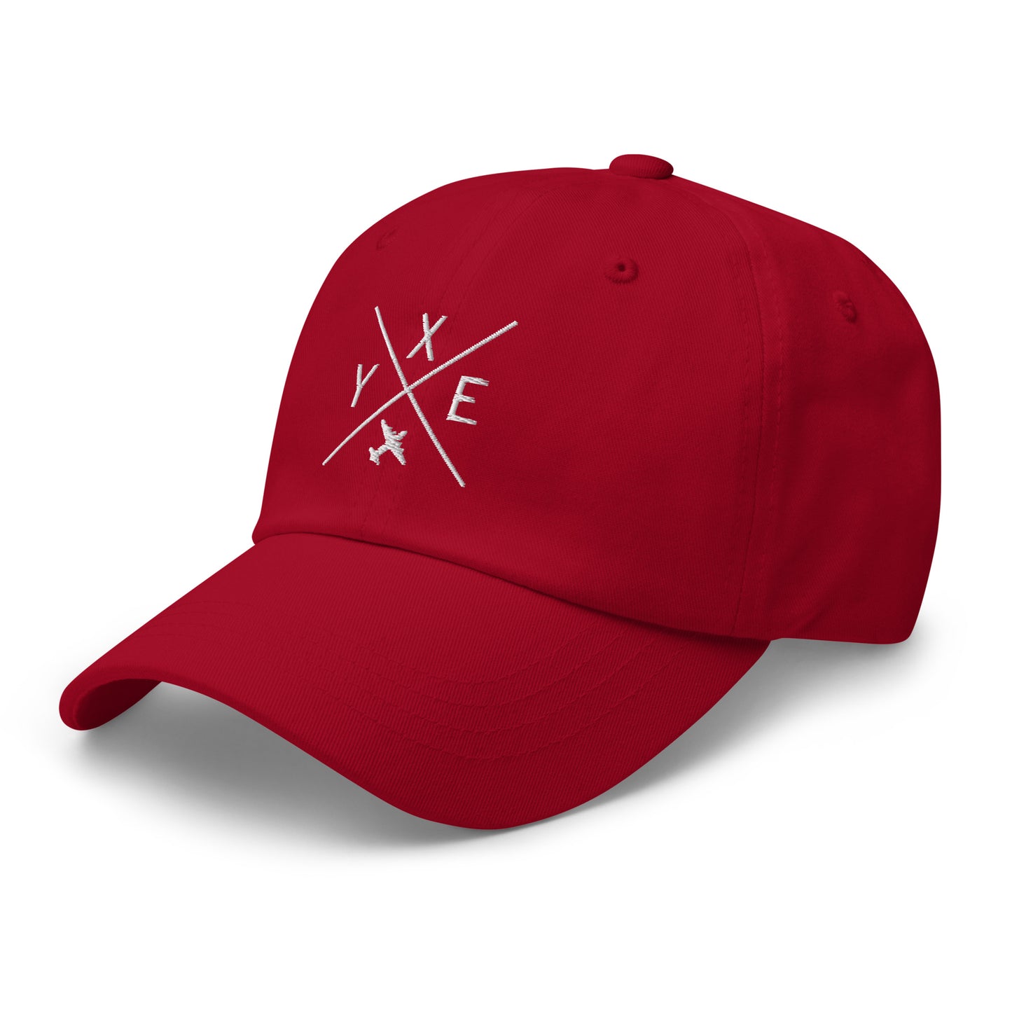 Crossed-X Dad Hat - White • YXE Saskatoon • YHM Designs - Image 01