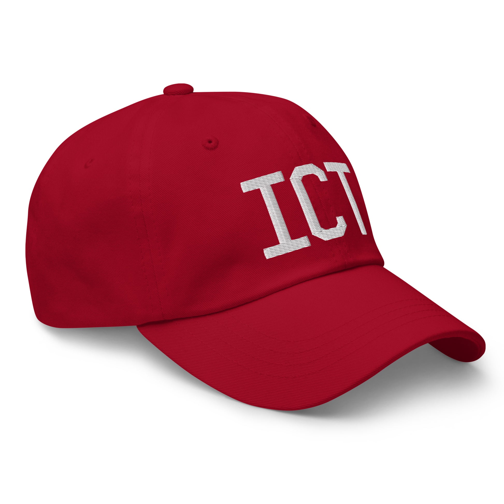 Airport Code Baseball Cap - White • ICT Wichita • YHM Designs - Image 20