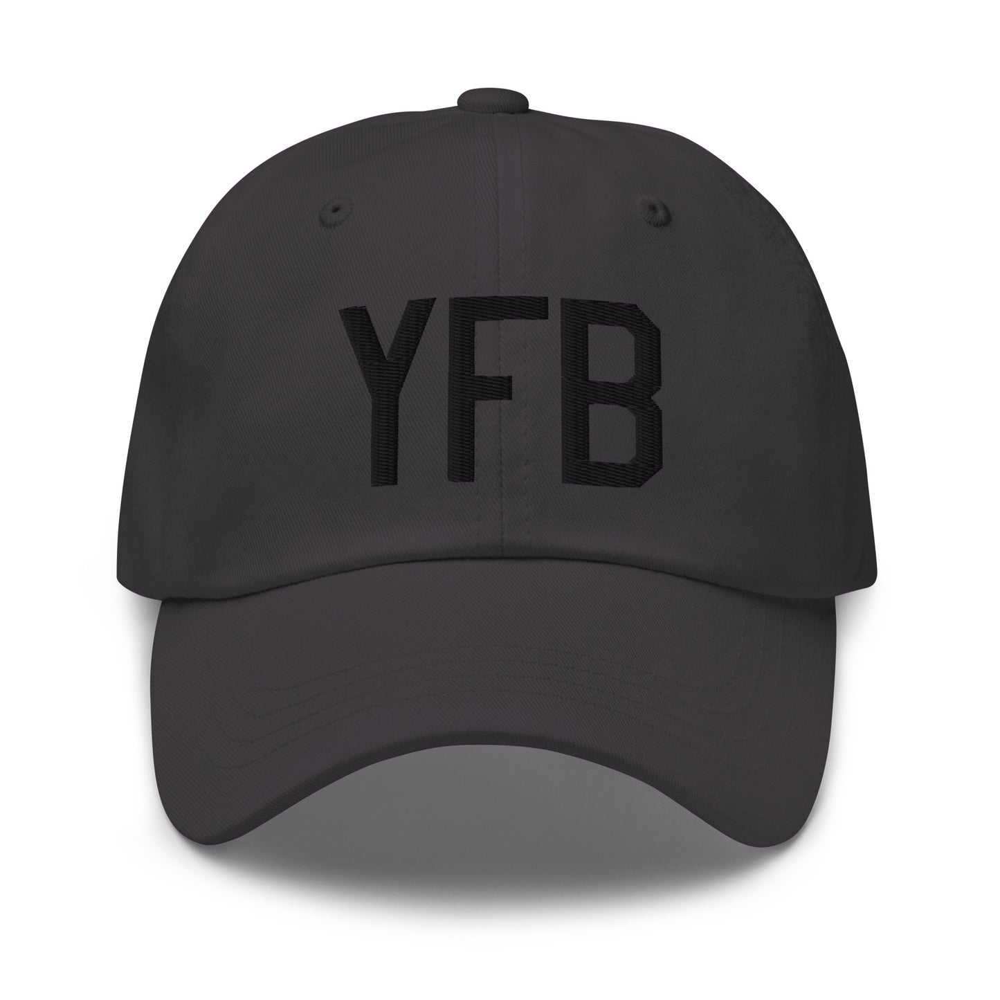 Airport Code Baseball Cap - Black • YFB Iqaluit • YHM Designs - Image 13