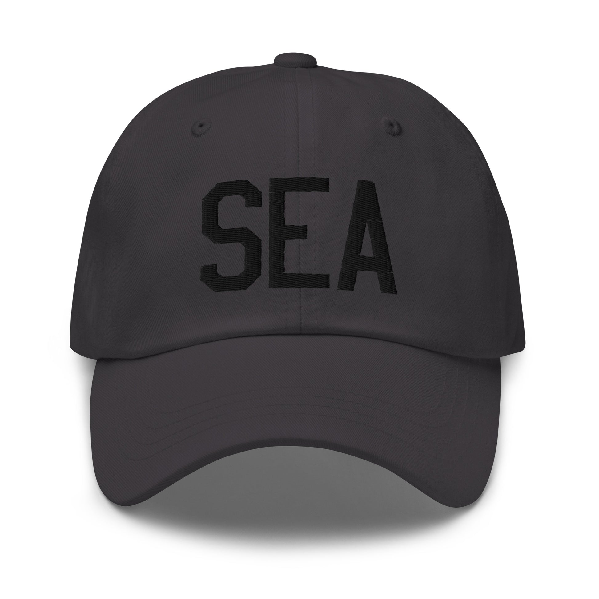 Airport Code Baseball Cap - Black • SEA Seattle • YHM Designs - Image 13