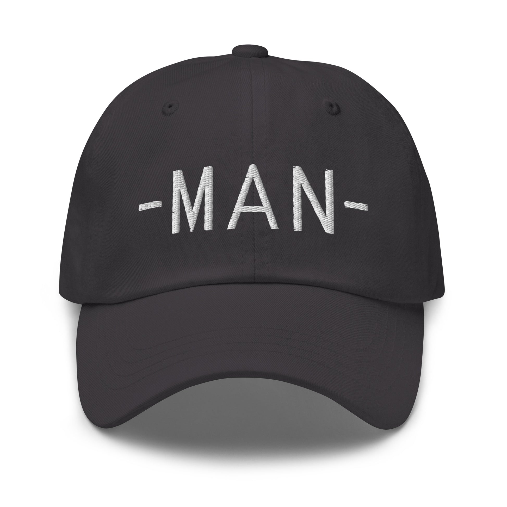 MAN Manchester Baseball Cap • Minimalist Lettering in White • YHM Designs - Image 19