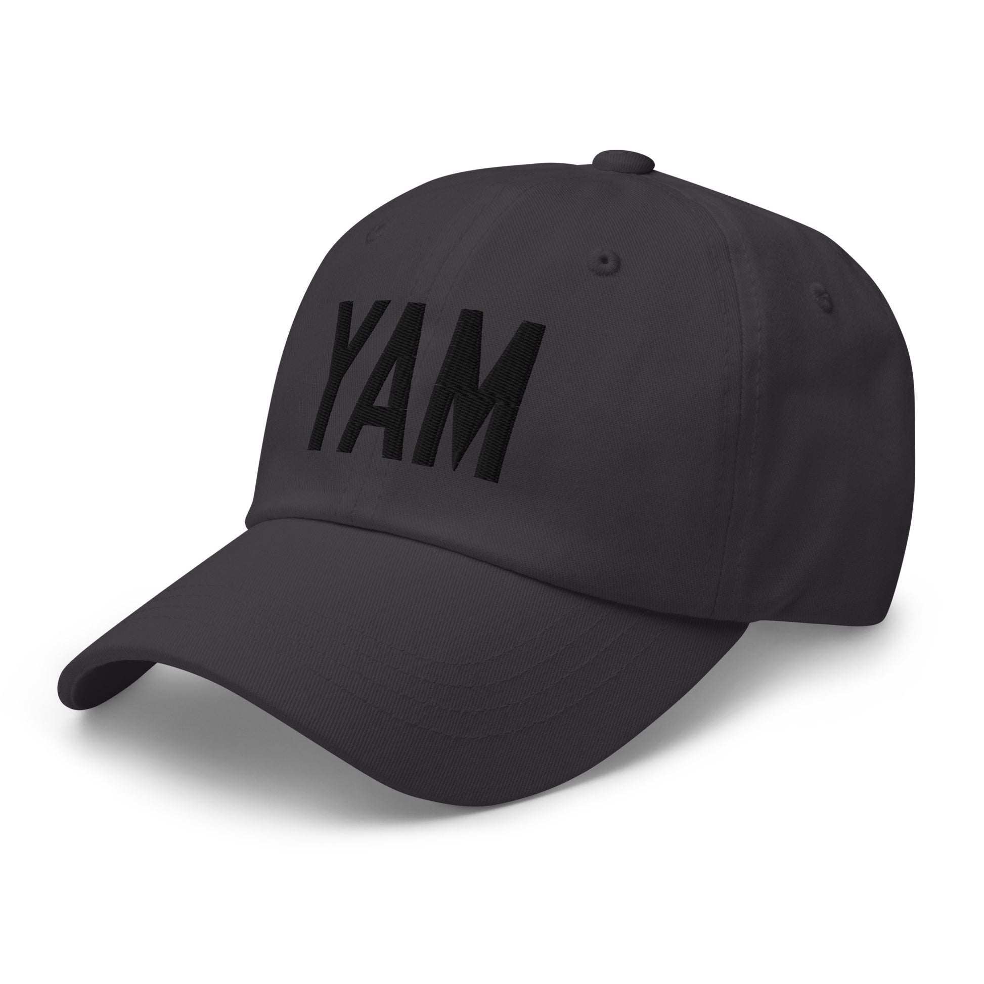 Airport Code Baseball Cap - Black • YAM Sault-Ste-Marie • YHM Designs - Image 01