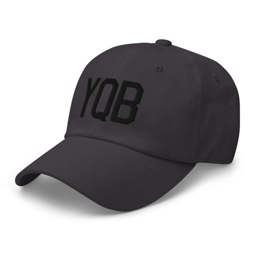 Airport Code Baseball Cap - Black • YQB Quebec City • YHM Designs - Image 01