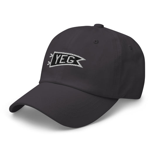 Pennant Baseball Cap - Black & White • YEG Edmonton • YHM Designs - Image 01