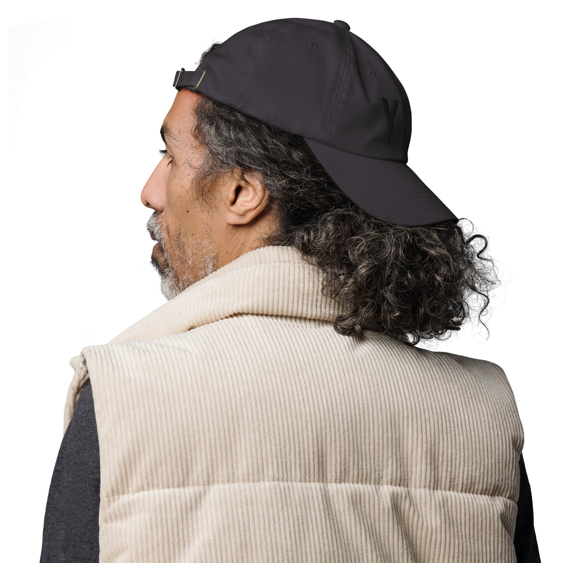 Airport Code Baseball Cap - Black • YFB Iqaluit • YHM Designs - Image 05
