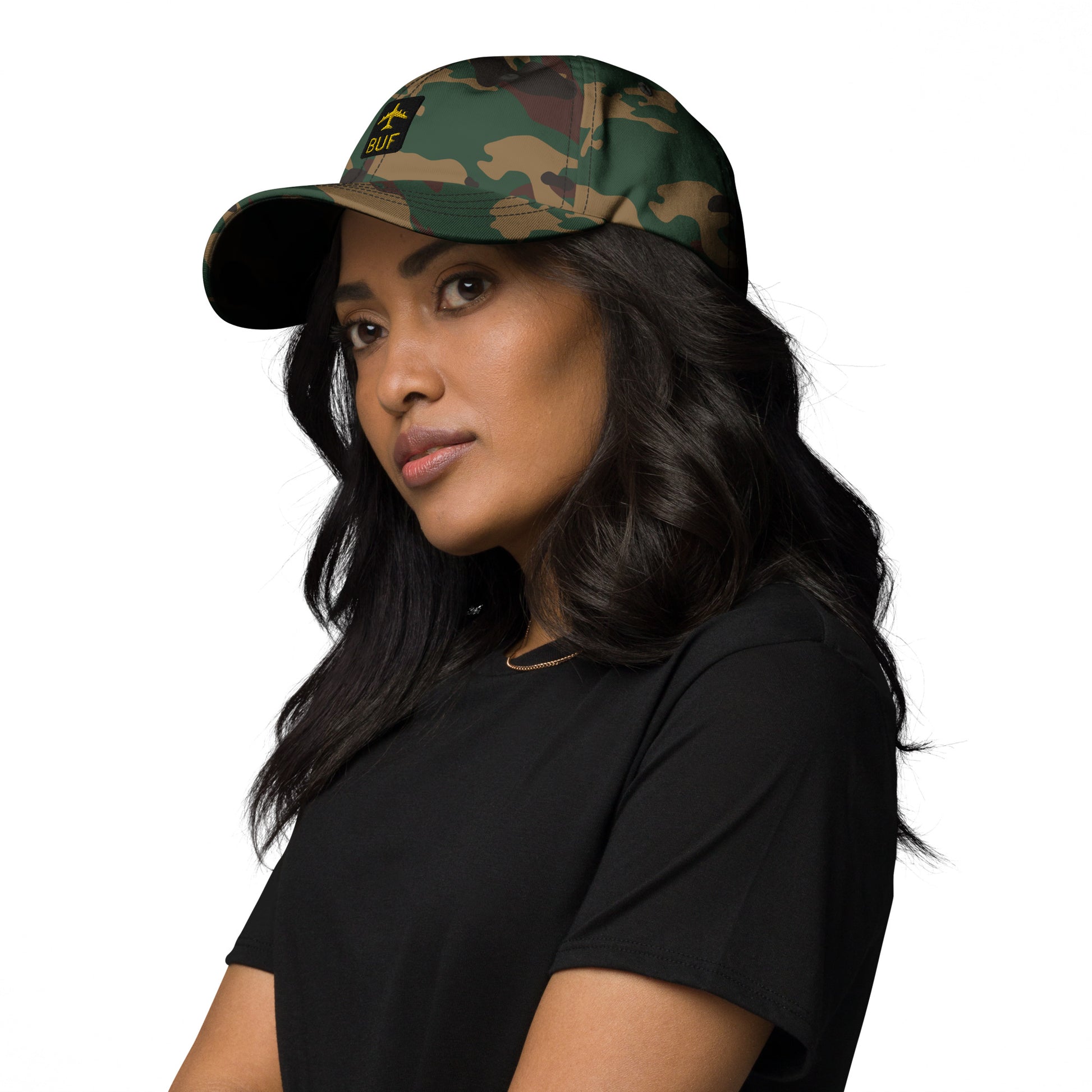 Jetliner Baseball Cap • Green Camo • BUF Buffalo Souvenir • YHM Designs - Image 05