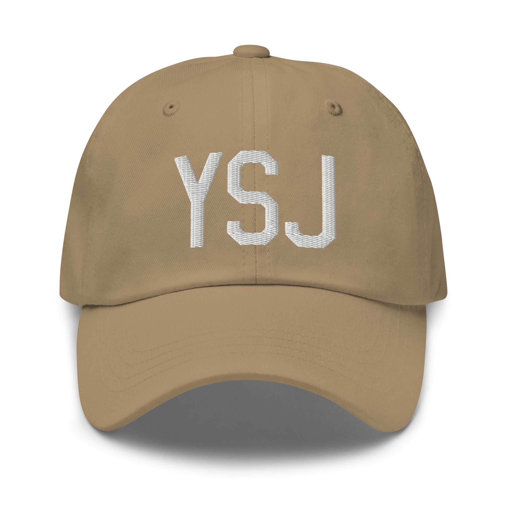 Airport Code Baseball Cap - White • YSJ Saint John • YHM Designs - Image 22