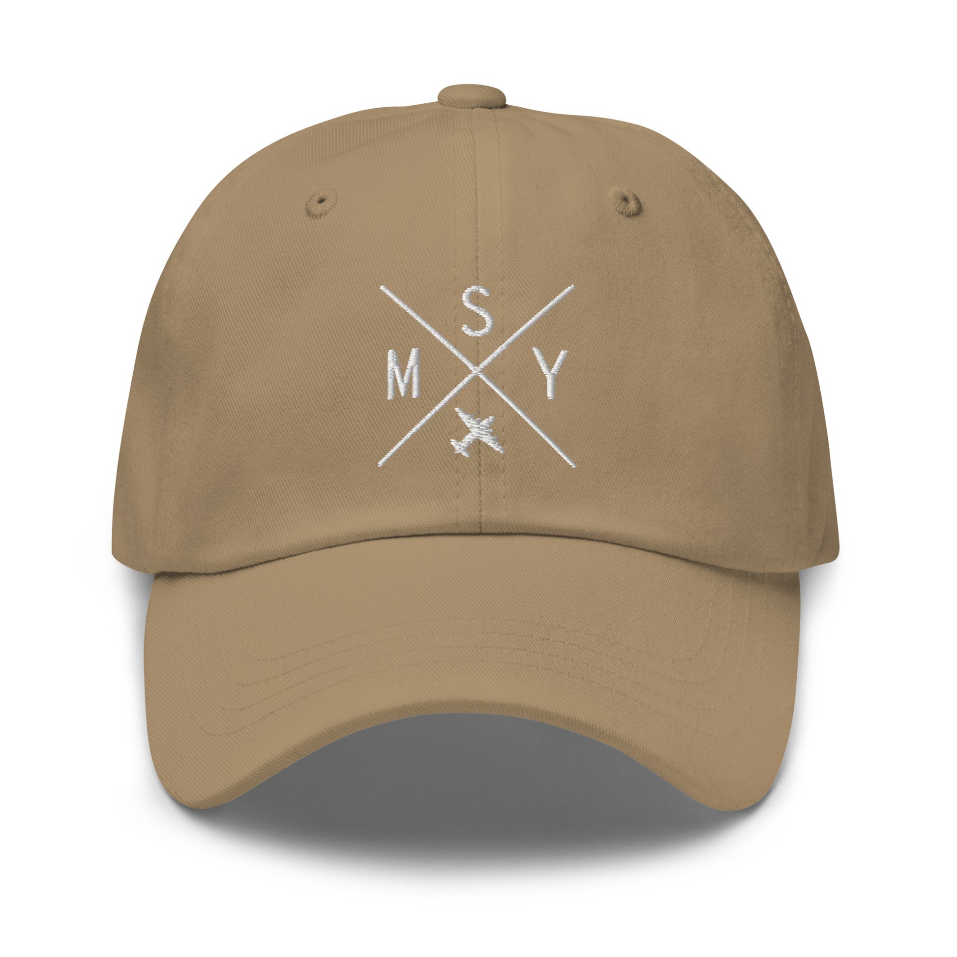 Crossed-X Dad Hat - White • MSY New Orleans • YHM Designs - Image 22