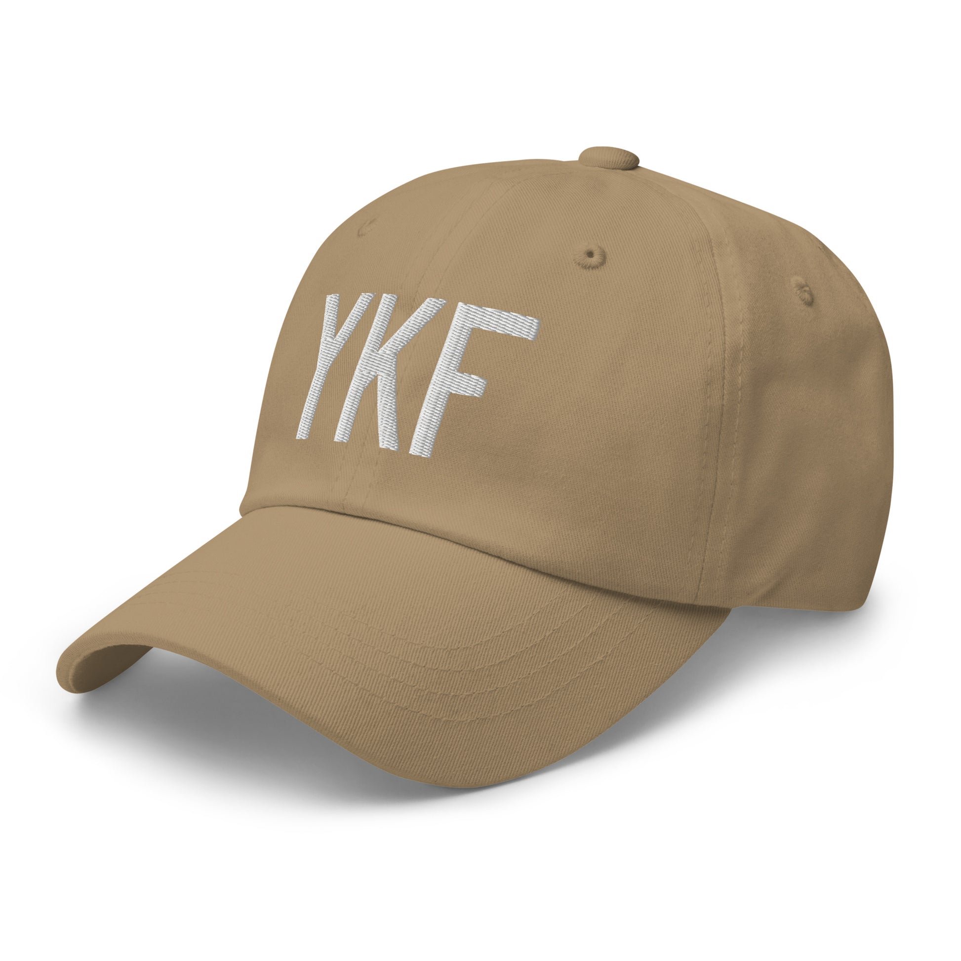 Airport Code Baseball Cap - White • YKF Waterloo • YHM Designs - Image 24