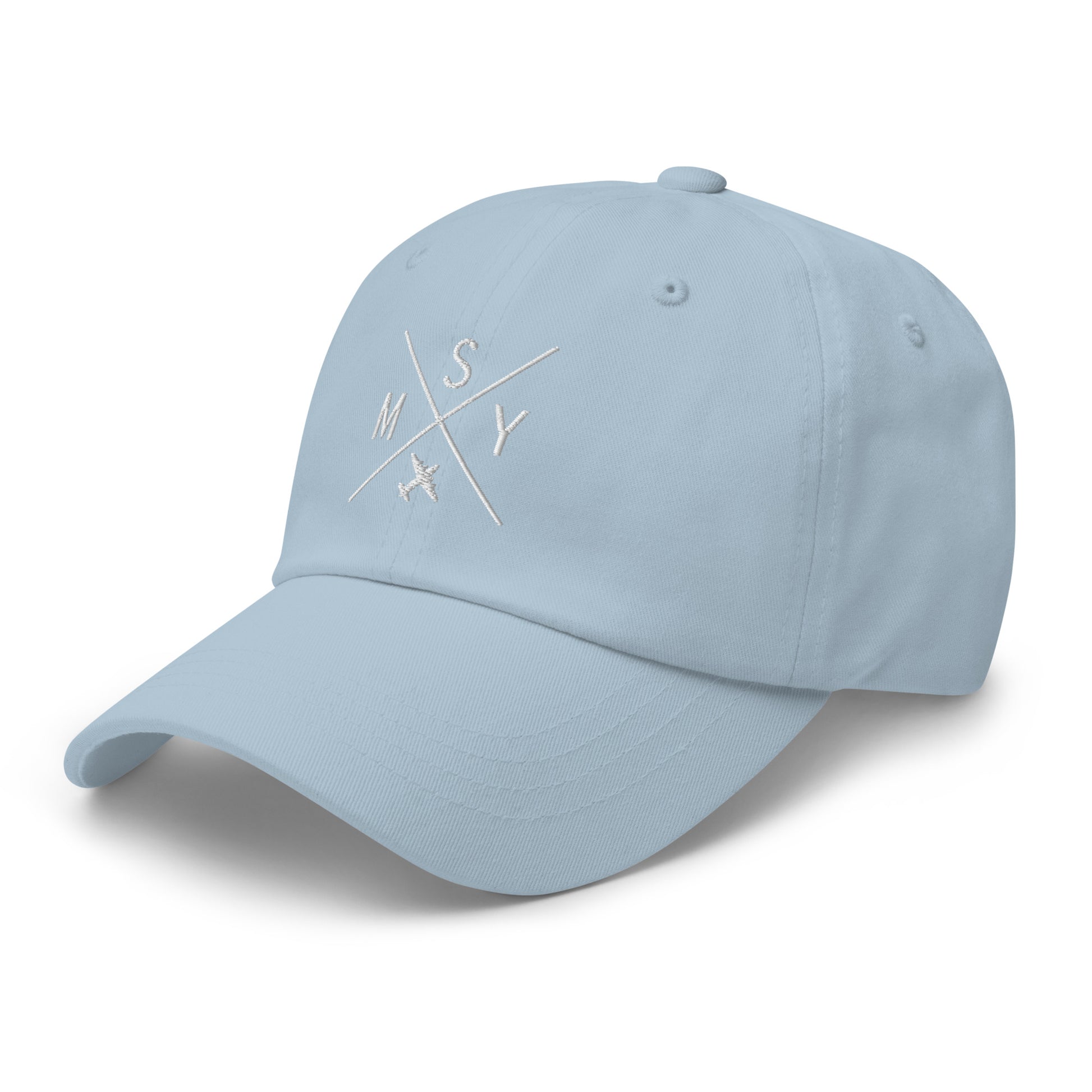 Crossed-X Dad Hat - White • MSY New Orleans • YHM Designs - Image 30