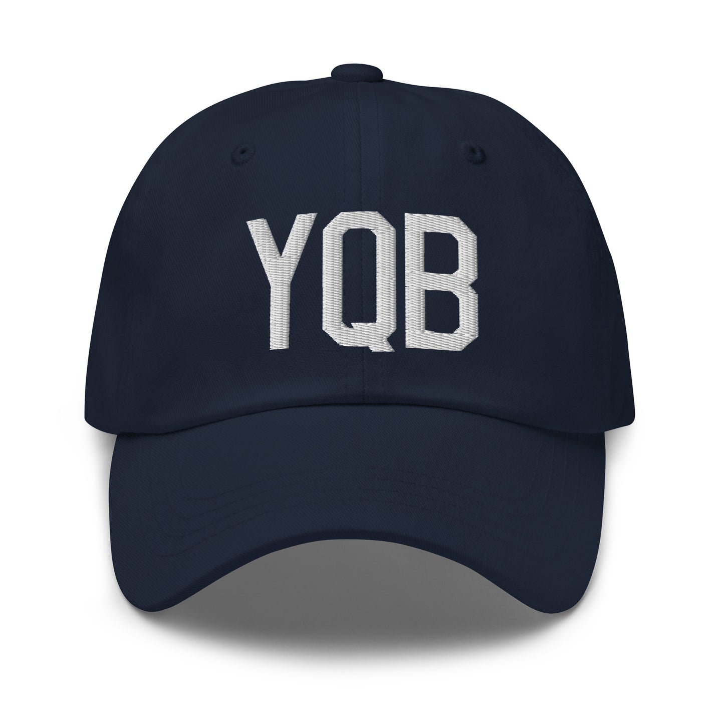 Airport Code Baseball Cap - White • YQB Quebec City • YHM Designs - Image 16
