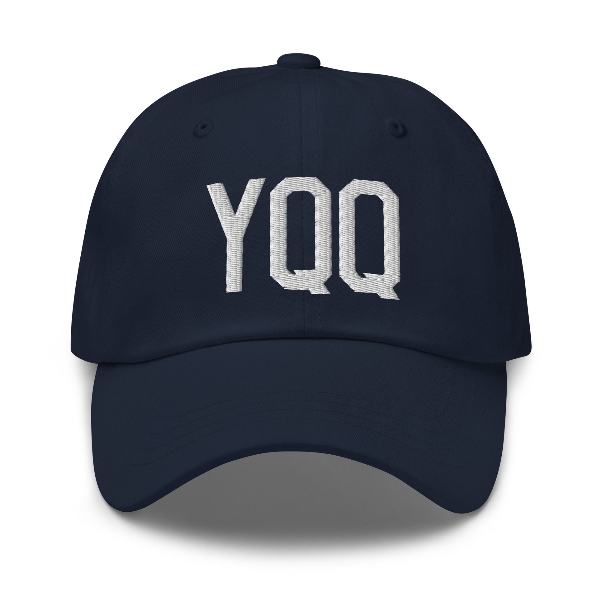Airport Code Baseball Cap - White • YQQ Comox • YHM Designs - Image 16