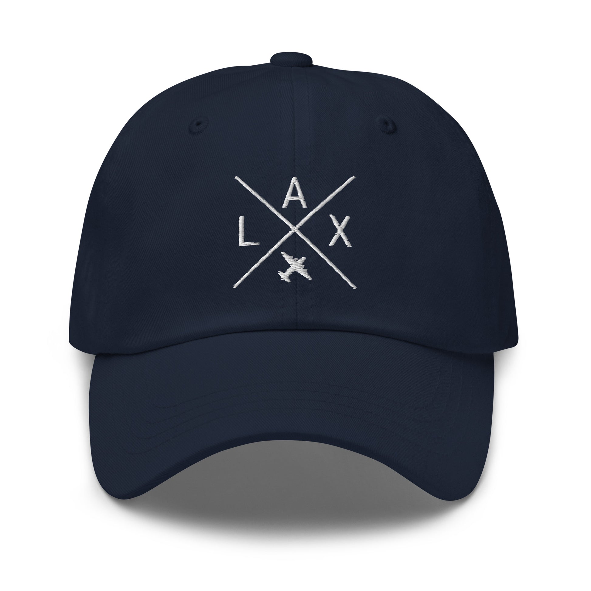 Crossed-X Dad Hat - White • LAX Los Angeles • YHM Designs - Image 16