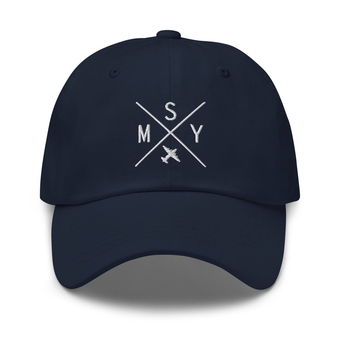 Crossed-X Dad Hat - White • MSY New Orleans • YHM Designs - Image 16