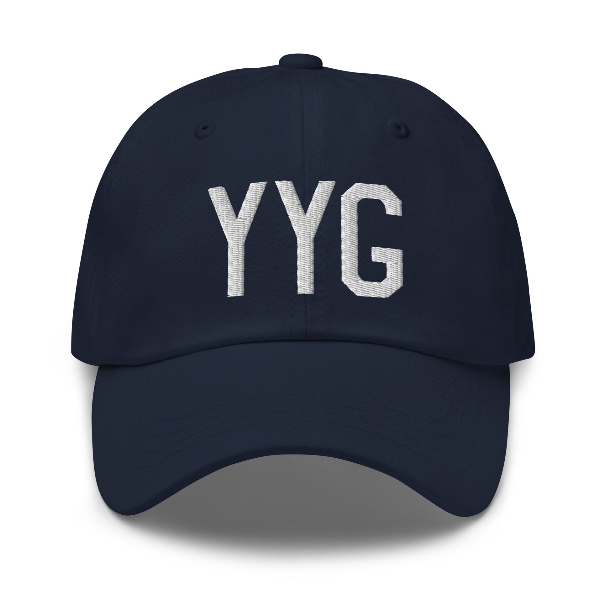 Airport Code Baseball Cap - White • YYG Charlottetown • YHM Designs - Image 16