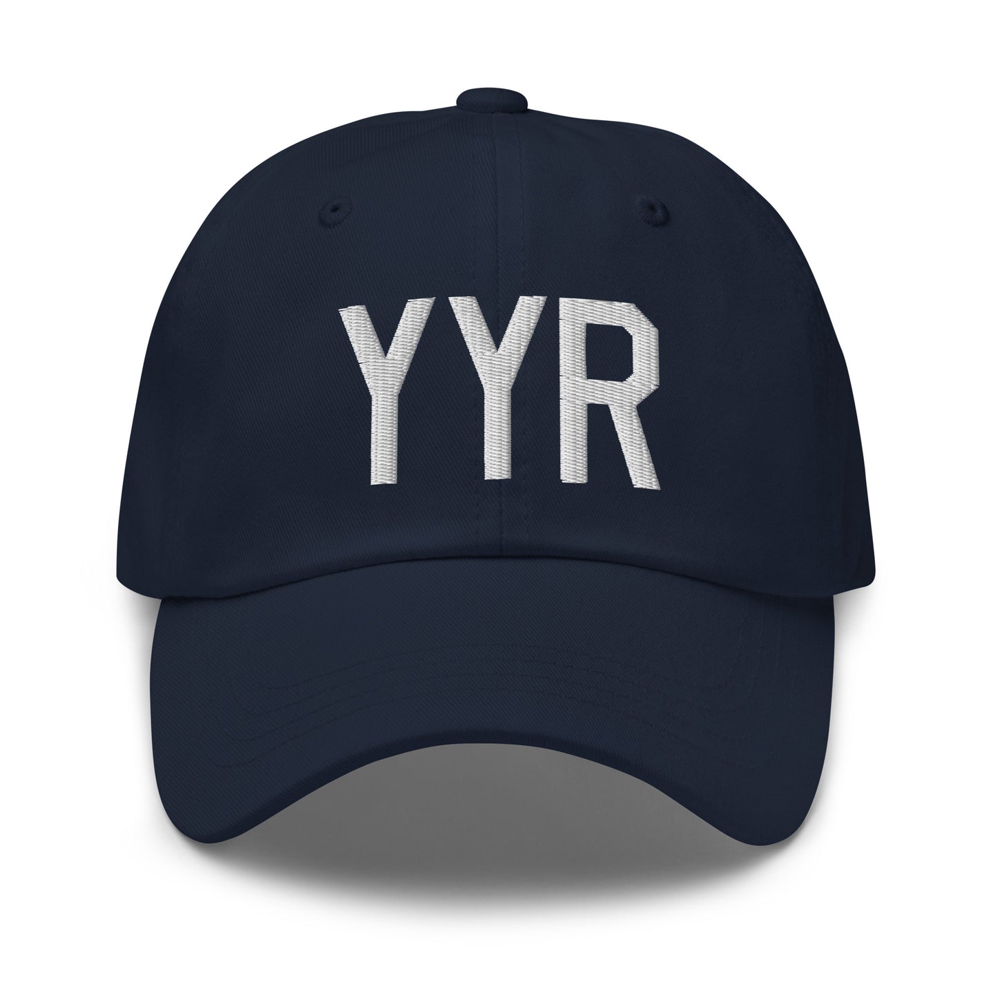 Airport Code Baseball Cap - White • YYR Goose Bay • YHM Designs - Image 16
