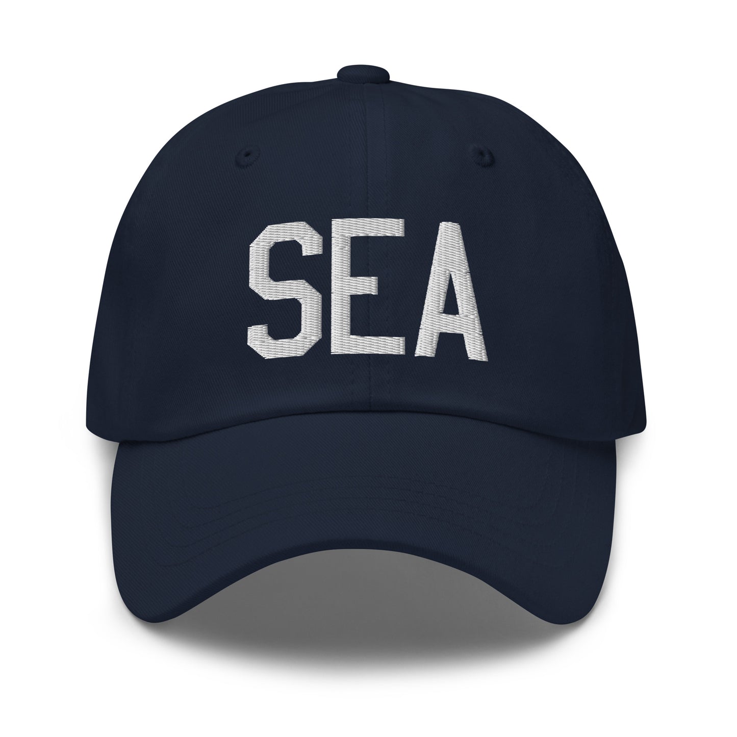 Airport Code Baseball Cap - White • SEA Seattle • YHM Designs - Image 16