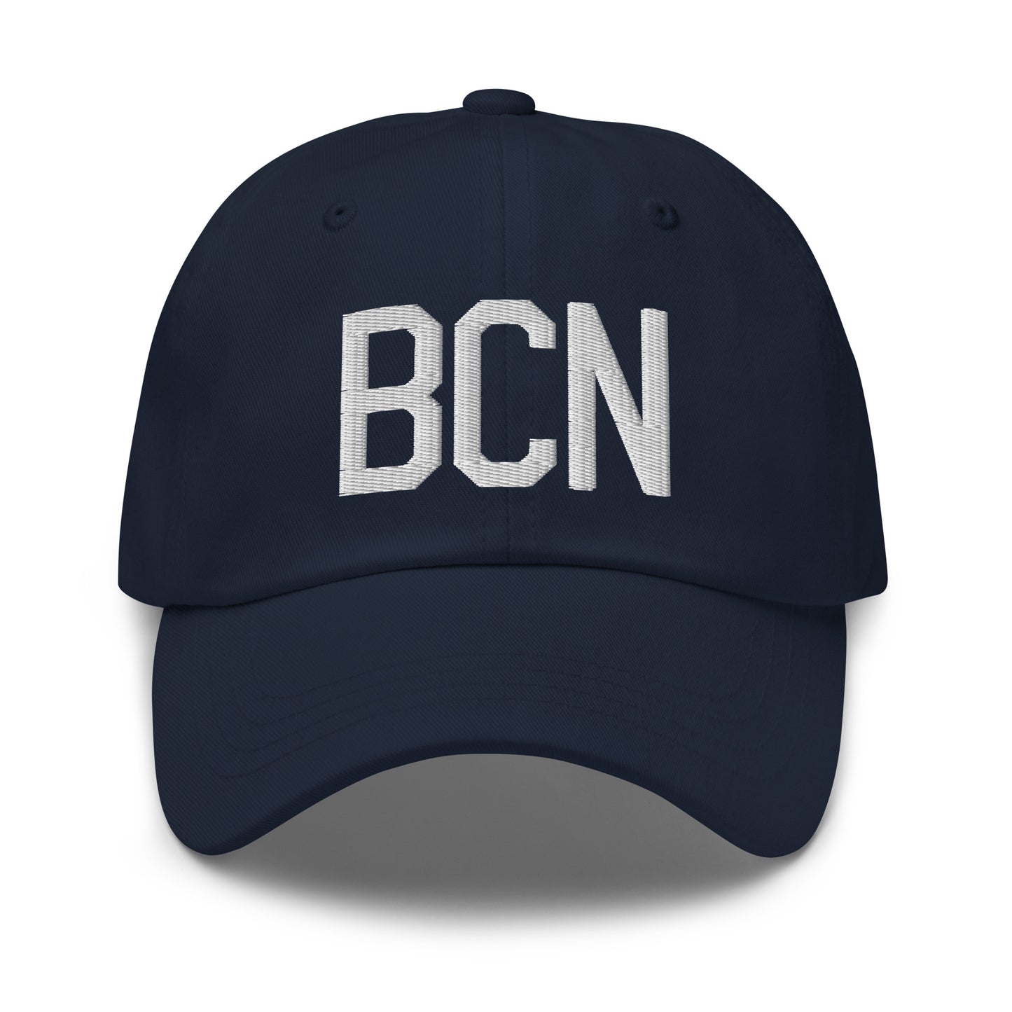 Airport Code Baseball Cap - White • BCN Barcelona • YHM Designs - Image 16