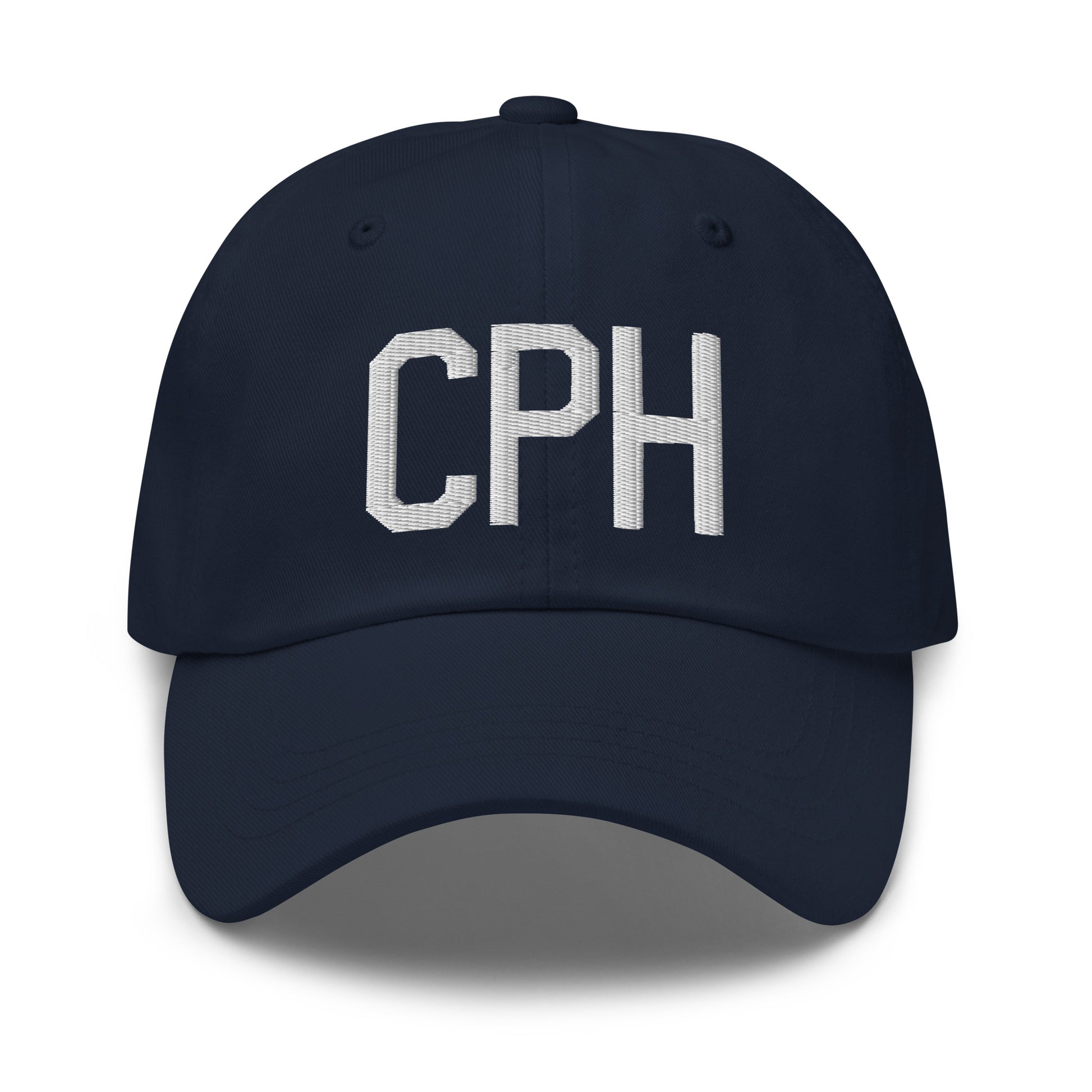 Airport Code Baseball Cap - White • CPH Copenhagen • YHM Designs - Image 16