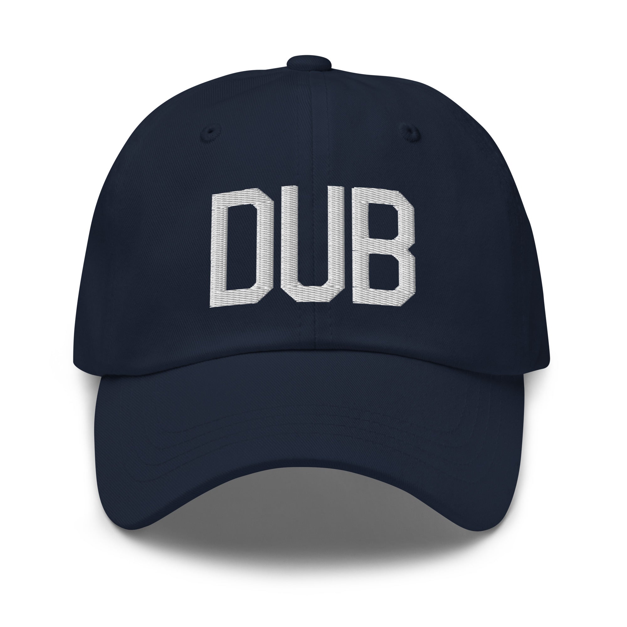 Airport Code Baseball Cap White DUB Dublin YHM Designs