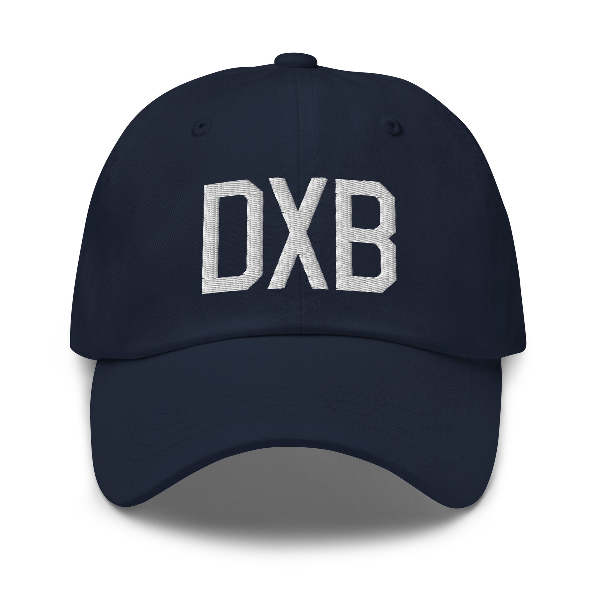 Airport Code Baseball Cap - White • DXB Dubai • YHM Designs - Image 16