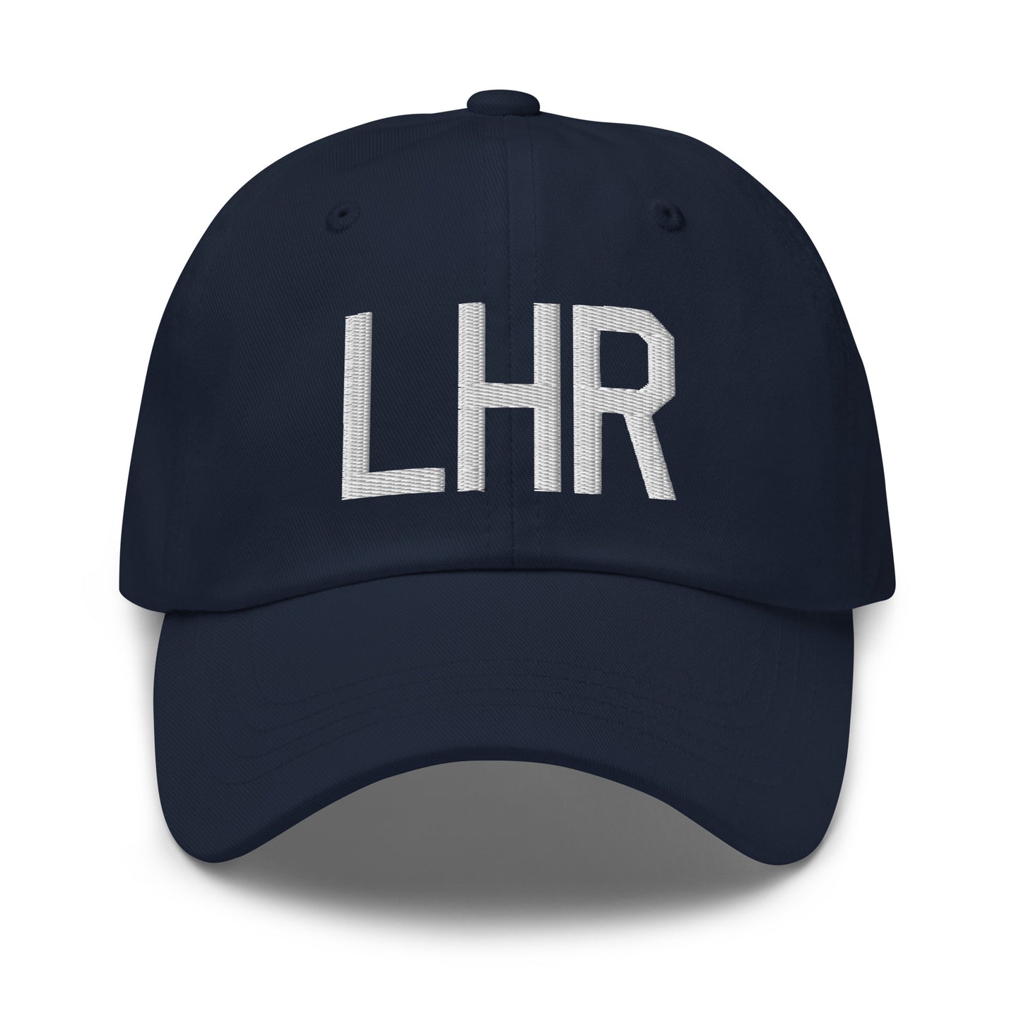 Airport Code Baseball Cap - White • LHR London • YHM Designs - Image 16