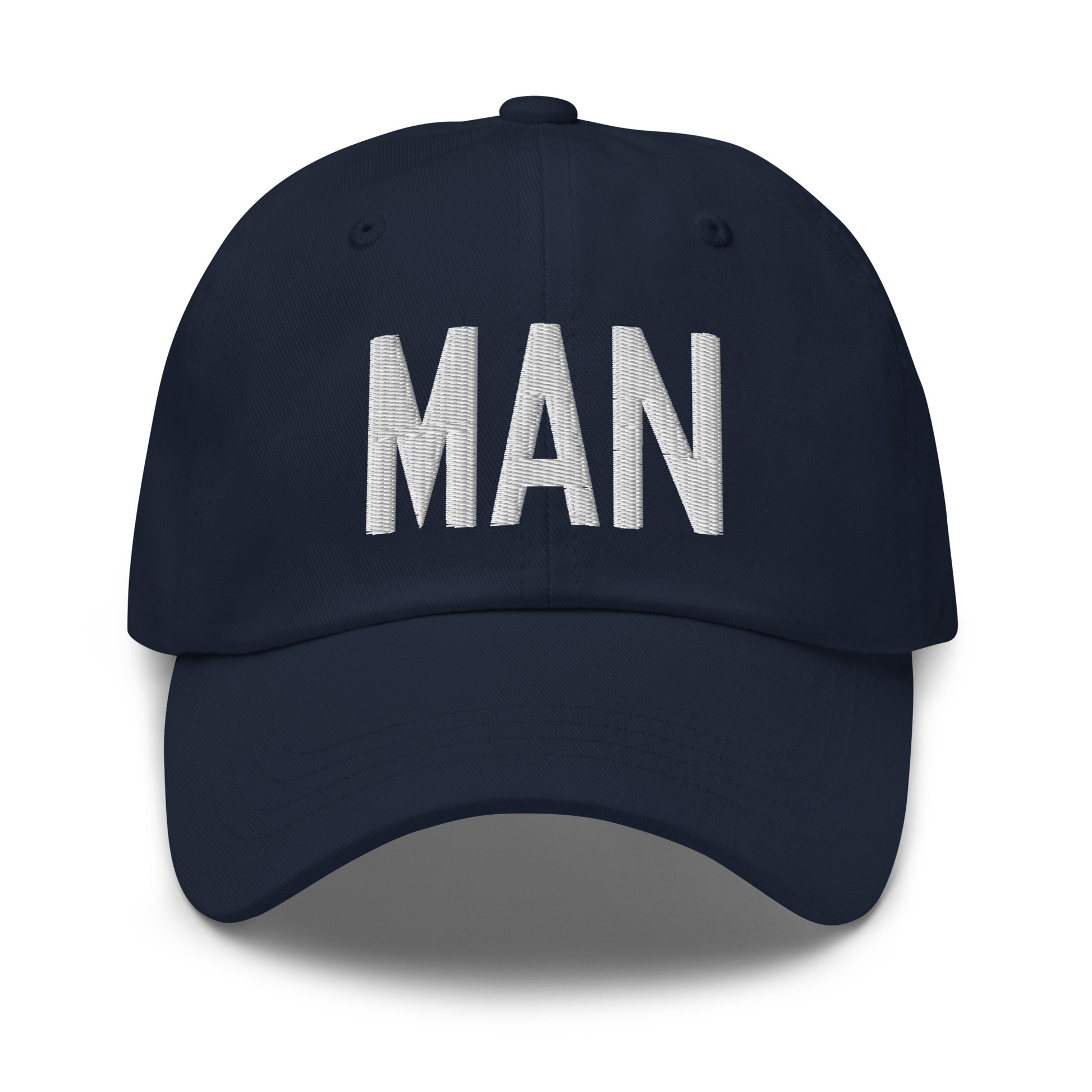 Airport Code Baseball Cap - White • MAN Manchester • YHM Designs - Image 16