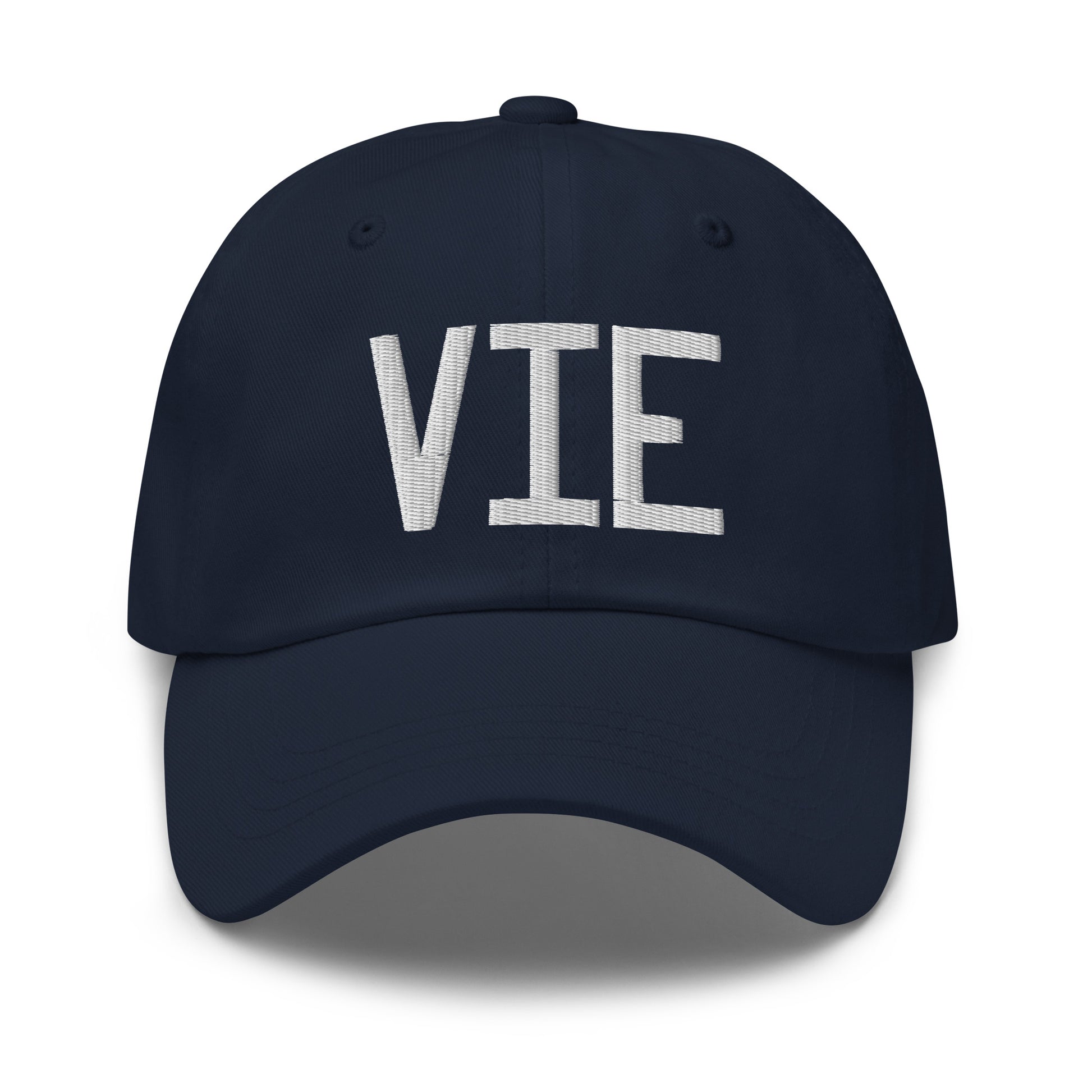 Airport Code Baseball Cap - White • VIE Vienna • YHM Designs - Image 16