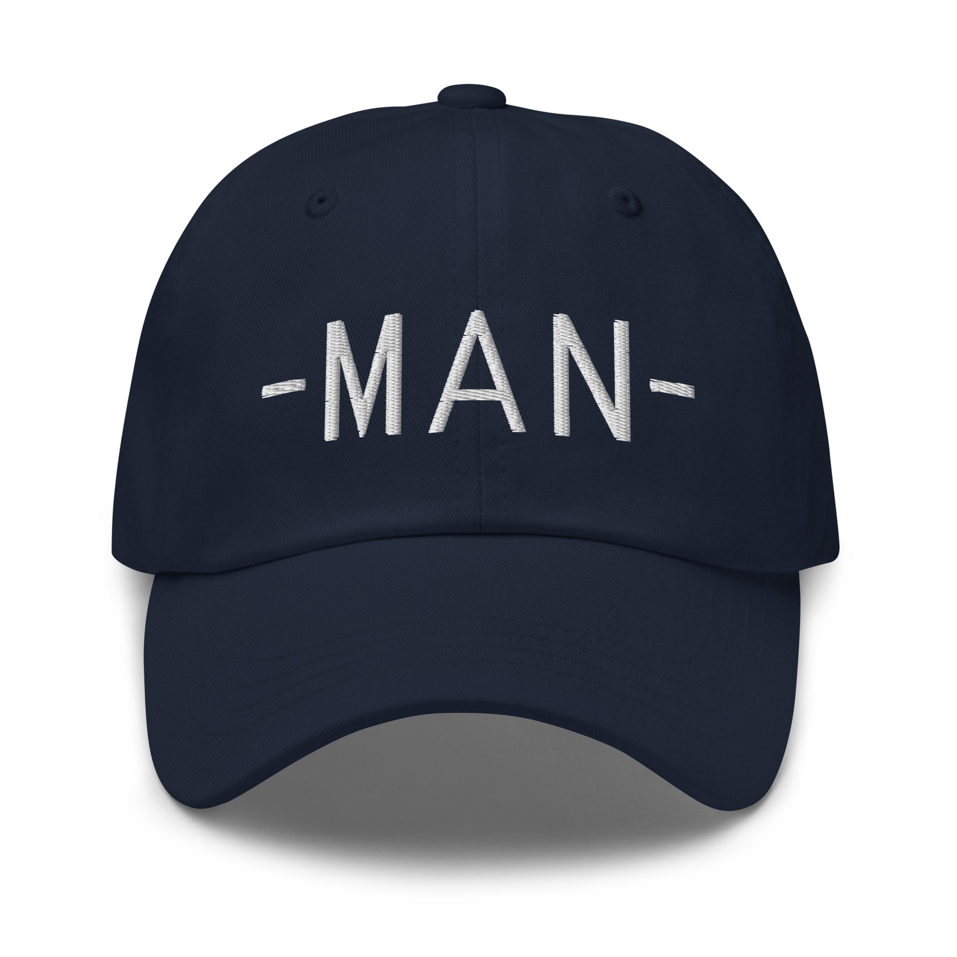 MAN Manchester Baseball Cap • Minimalist Lettering in White • YHM Designs - Image 14