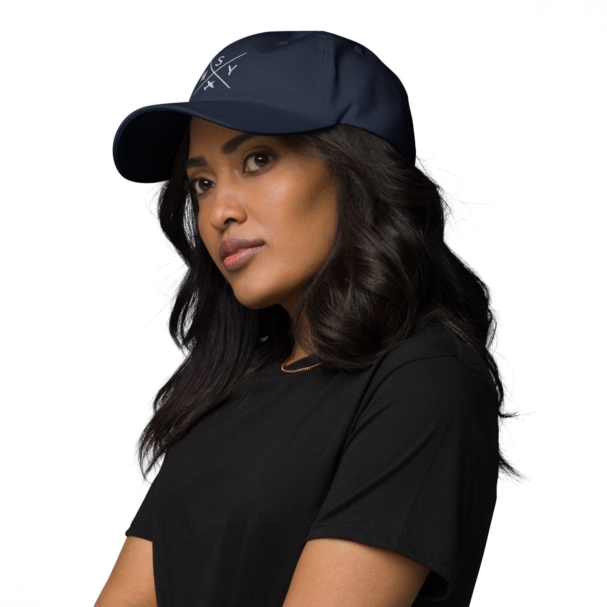 Crossed-X Dad Hat - White • MSY New Orleans • YHM Designs - Image 05