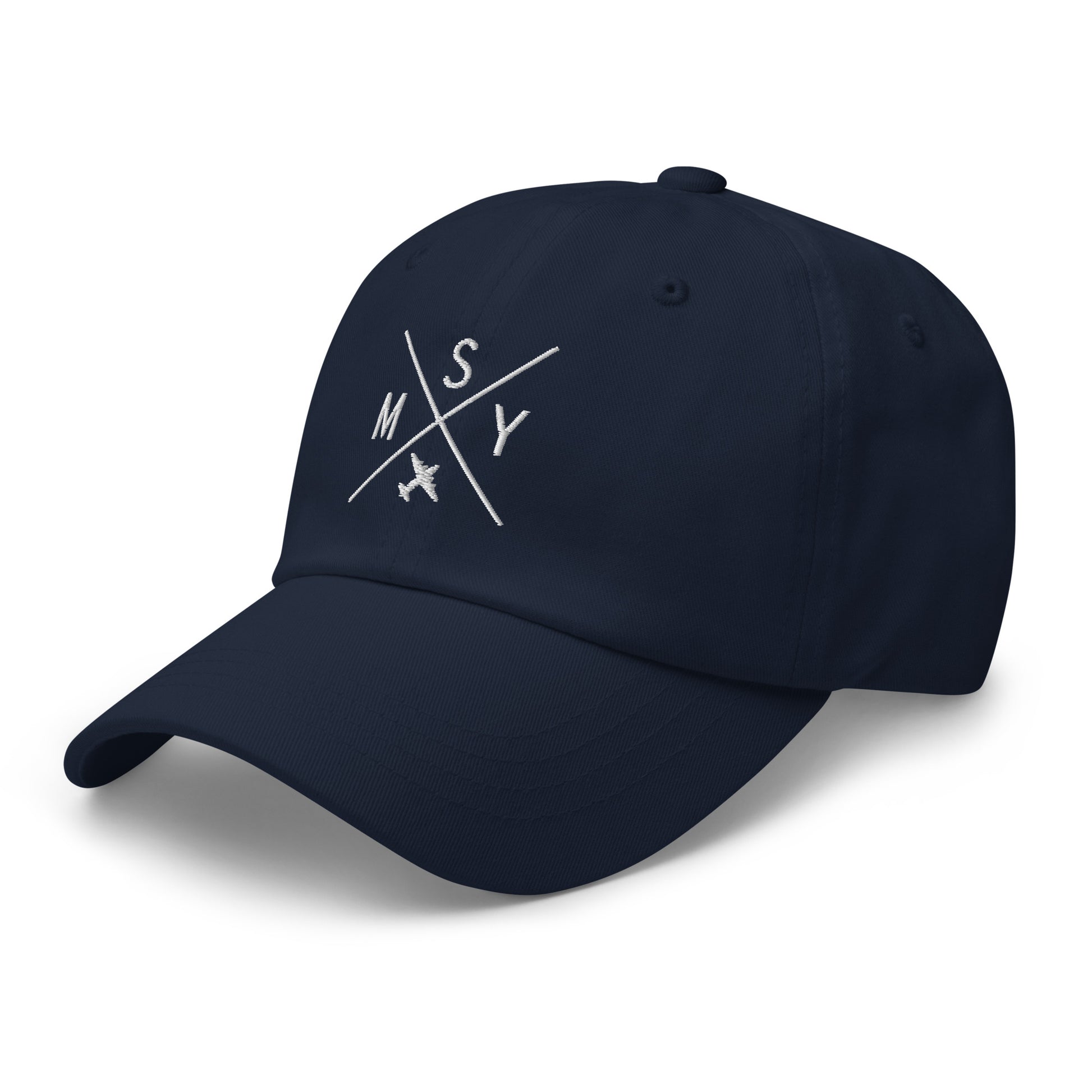 Crossed-X Dad Hat - White • MSY New Orleans • YHM Designs - Image 18
