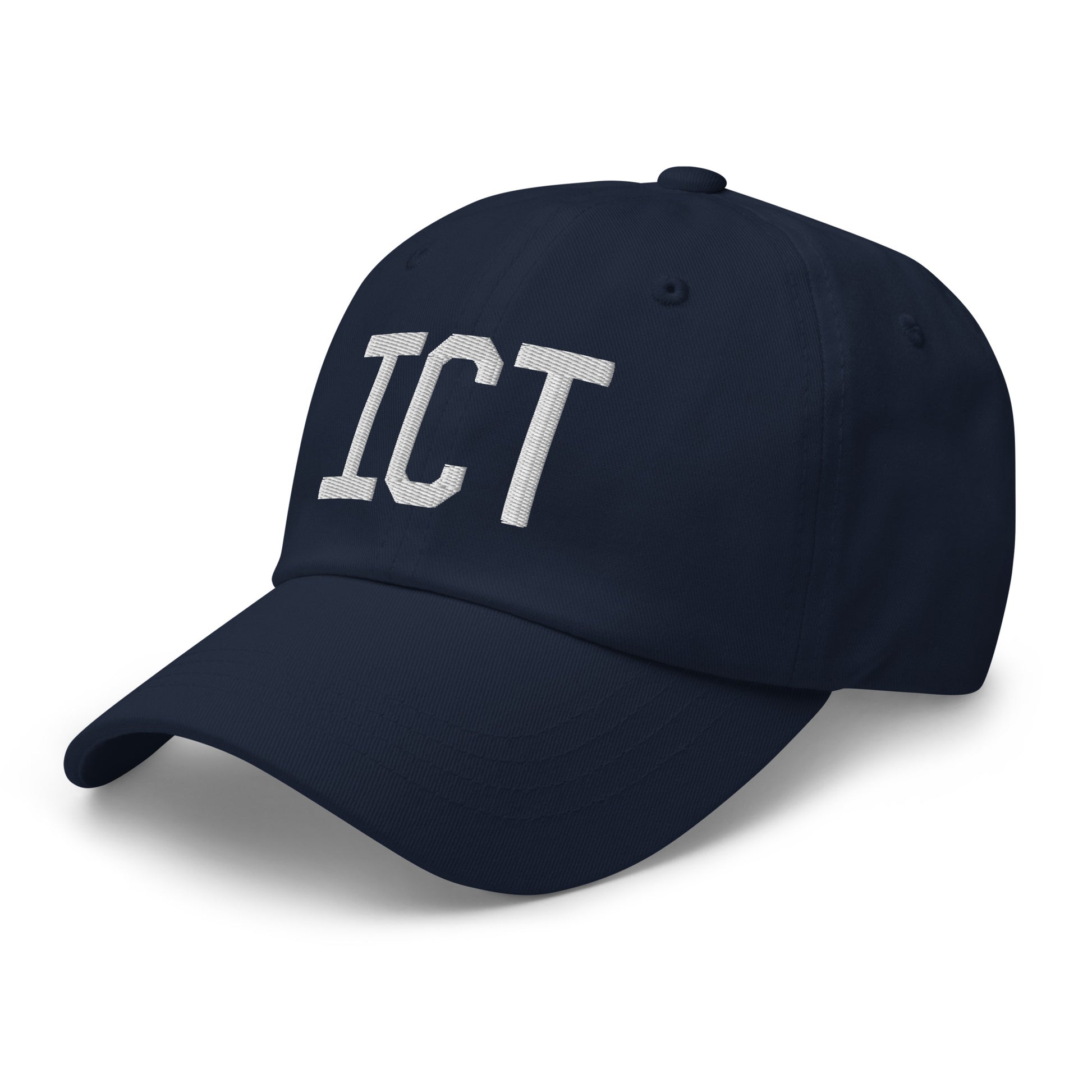Airport Code Baseball Cap - White • ICT Wichita • YHM Designs - Image 18