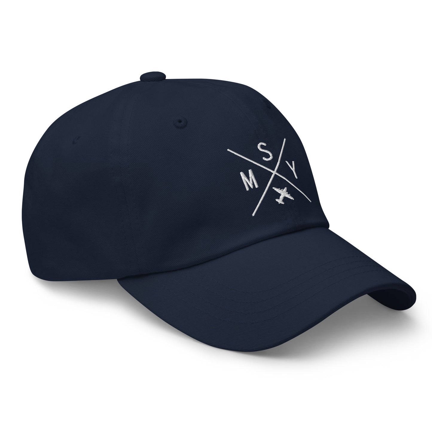 Crossed-X Dad Hat - White • MSY New Orleans • YHM Designs - Image 17