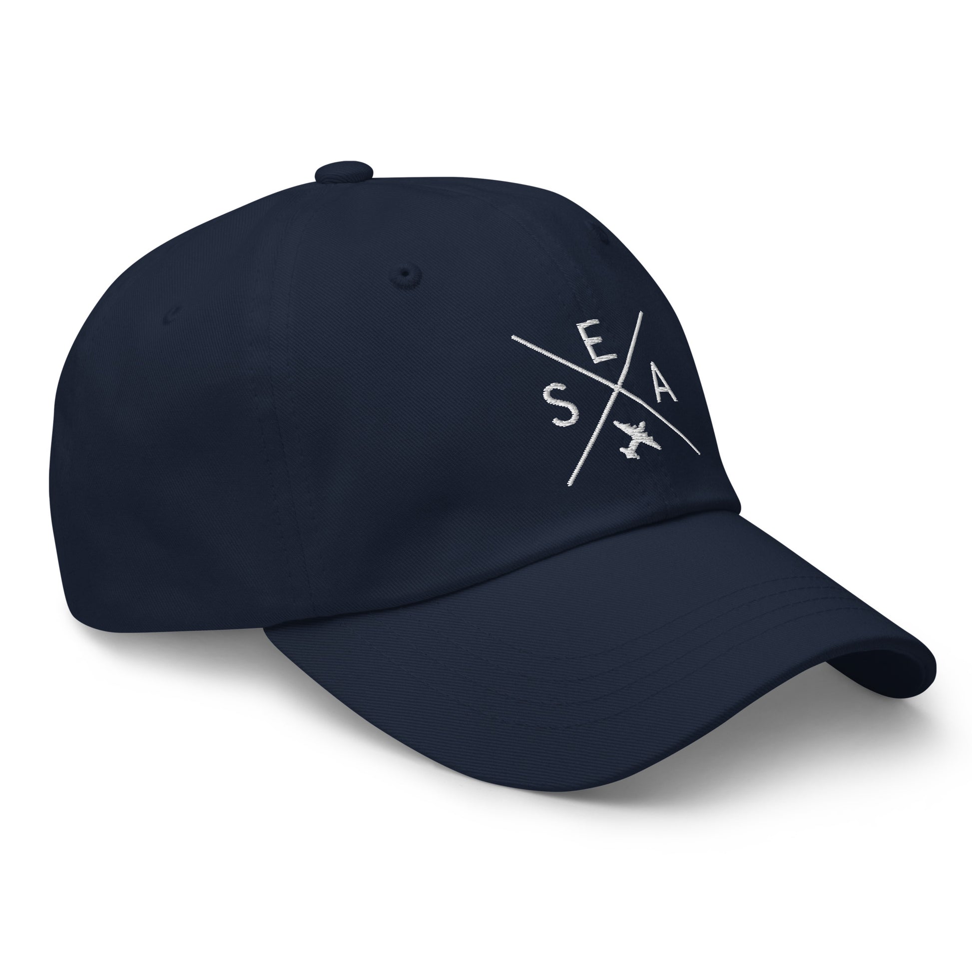 Crossed-X Dad Hat - White • SEA Seattle • YHM Designs - Image 17