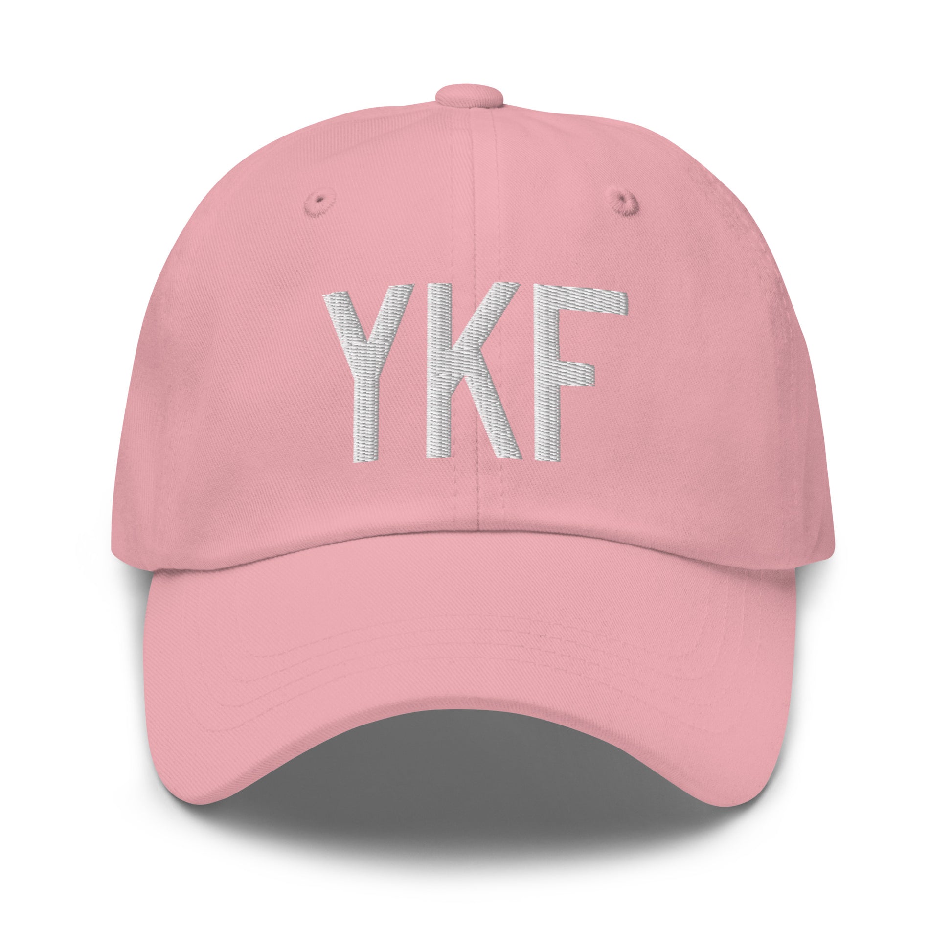 Airport Code Baseball Cap - White • YKF Waterloo • YHM Designs - Image 25