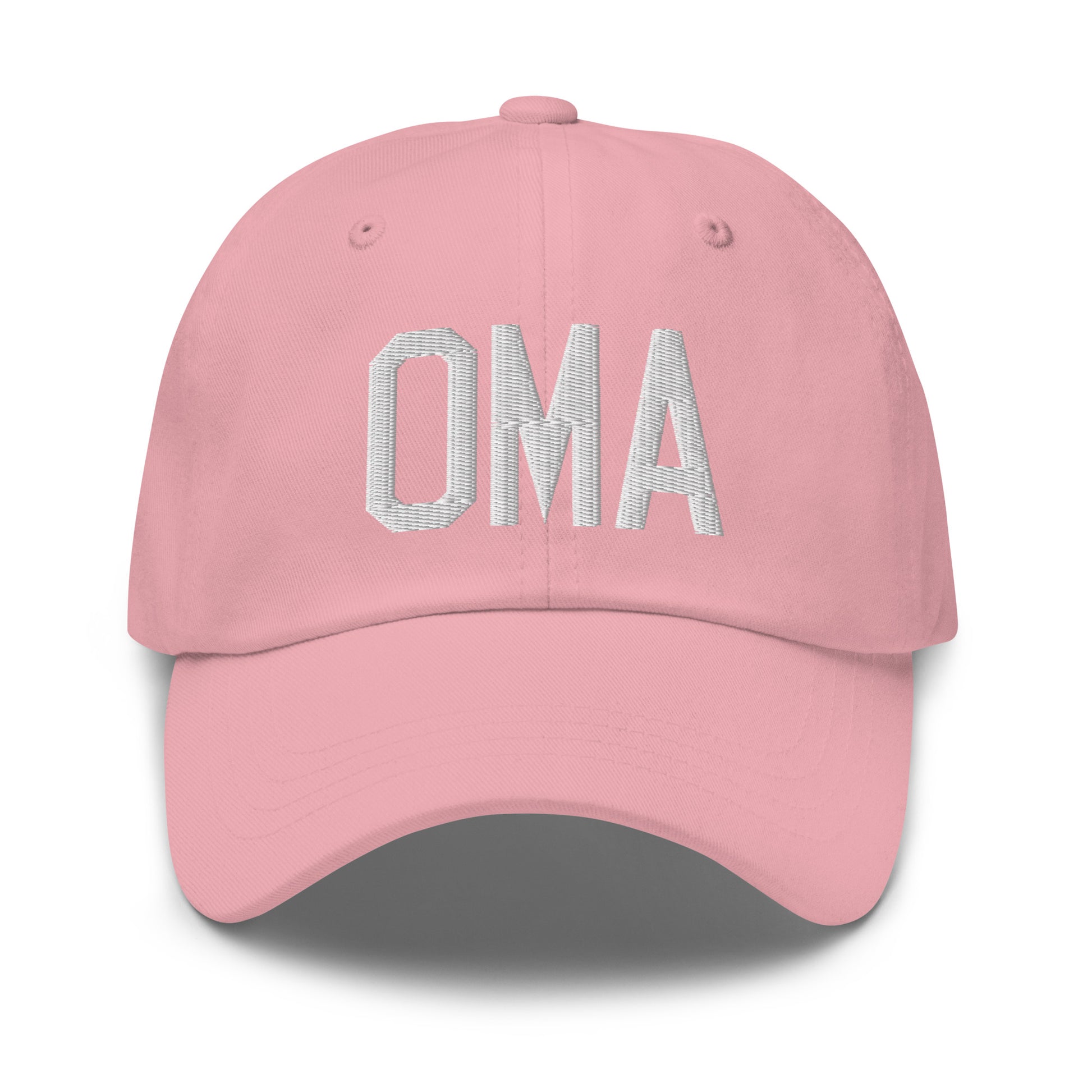Airport Code Baseball Cap - White • OMA Omaha • YHM Designs - Image 25